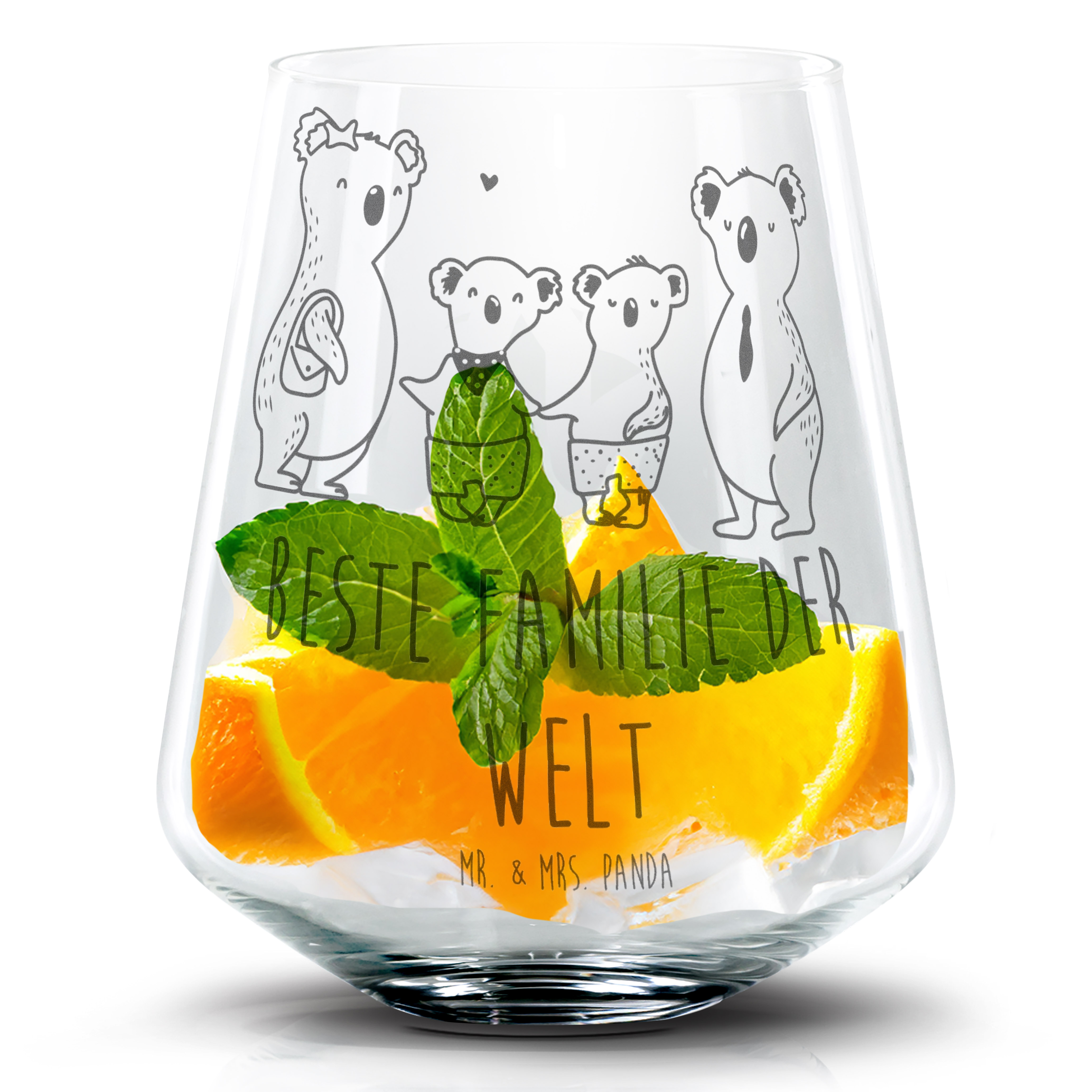 Cocktail Glas Koala Familie zwei