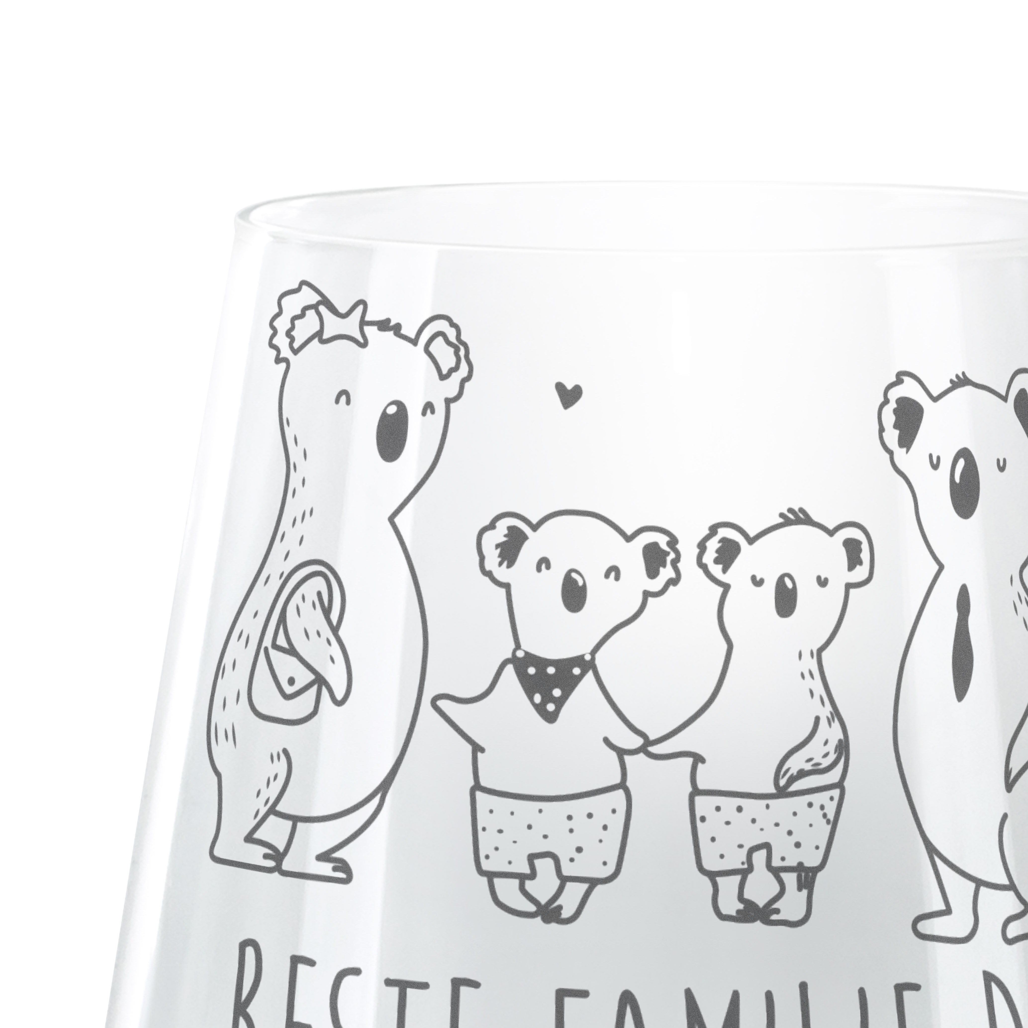 Cocktail Glas Koala Familie zwei