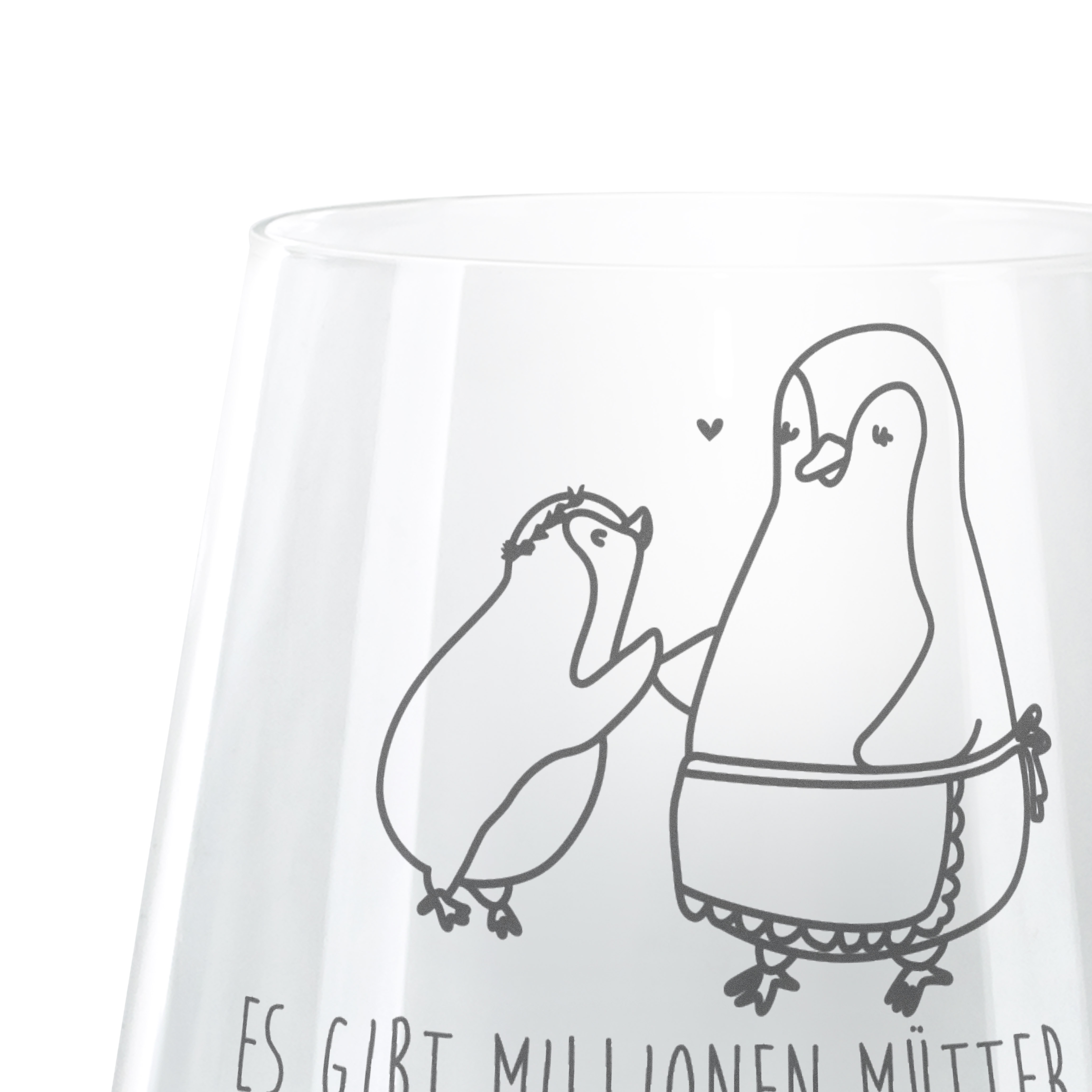 Cocktail Glas Pinguin mit Kind