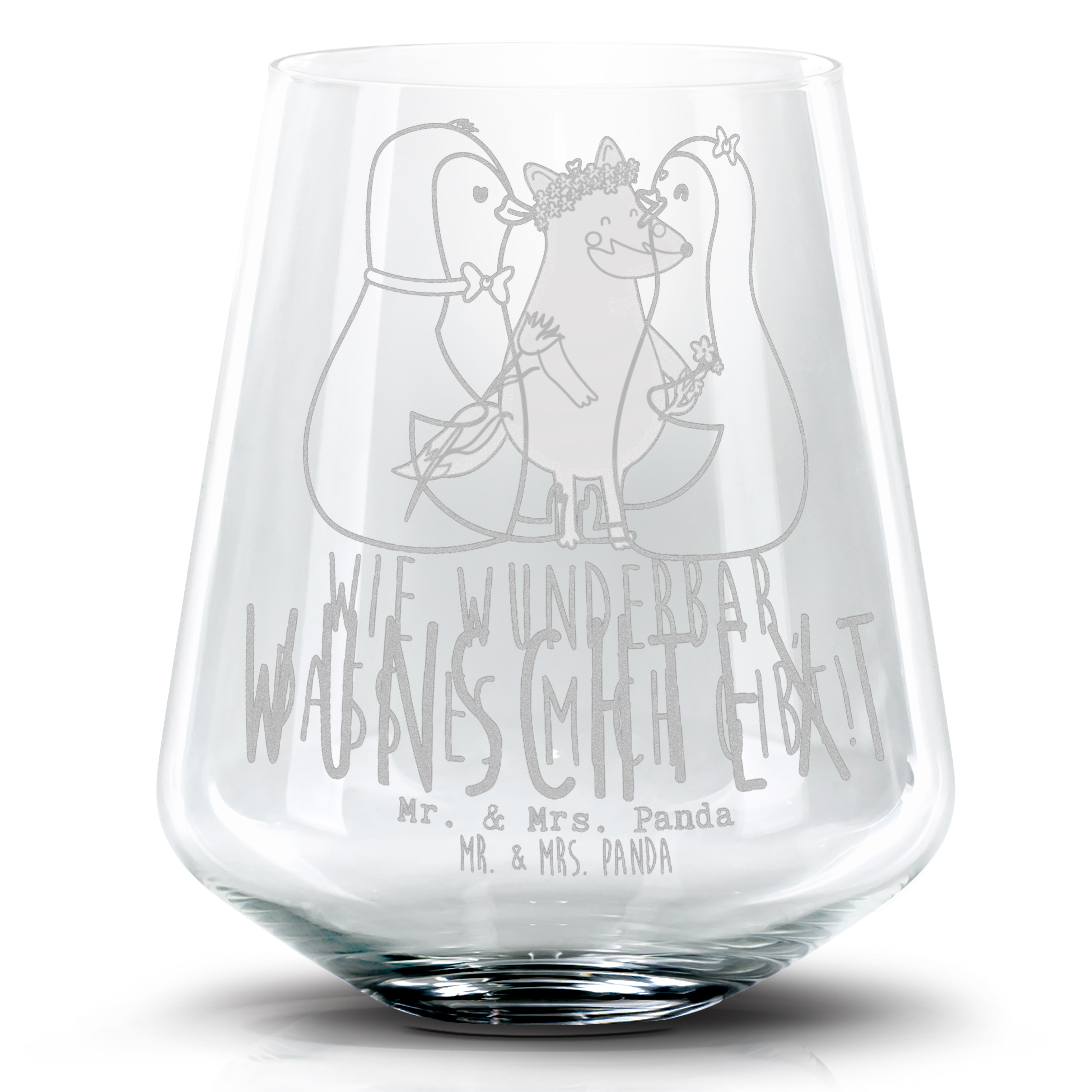 Personalisiertes Cocktail Glas Pinguin Pärchen