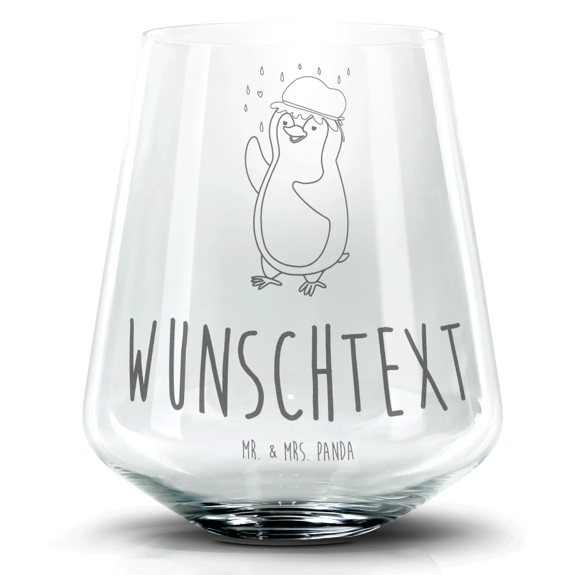 Personalisiertes Cocktail Glas Pinguin Duschen