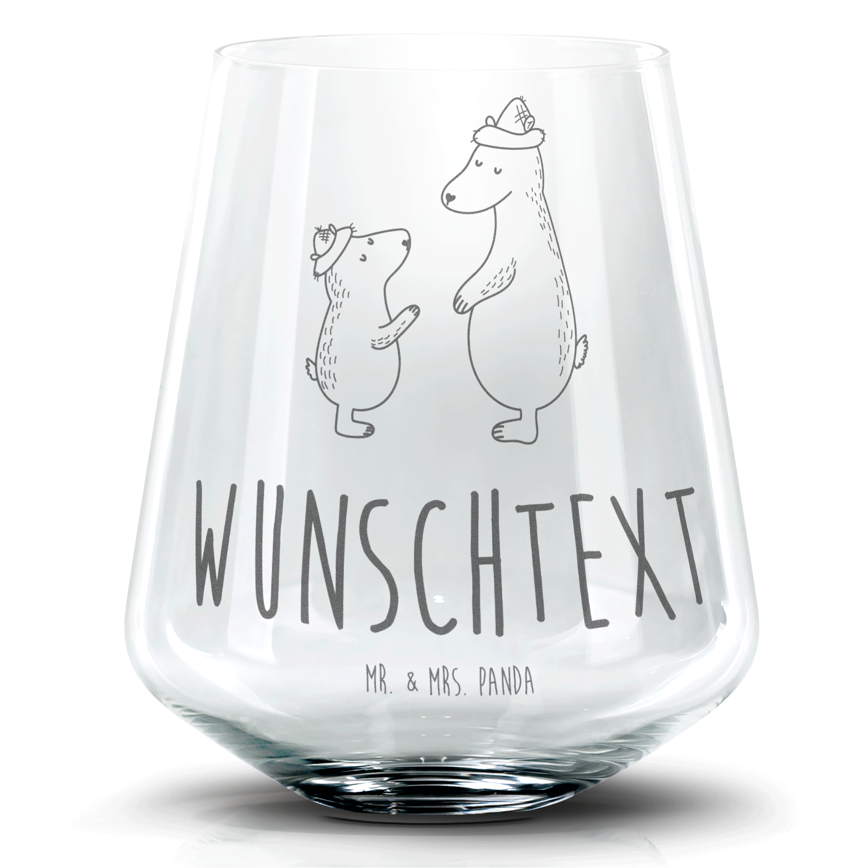 Personalisiertes Cocktail Glas Bären mit Hut