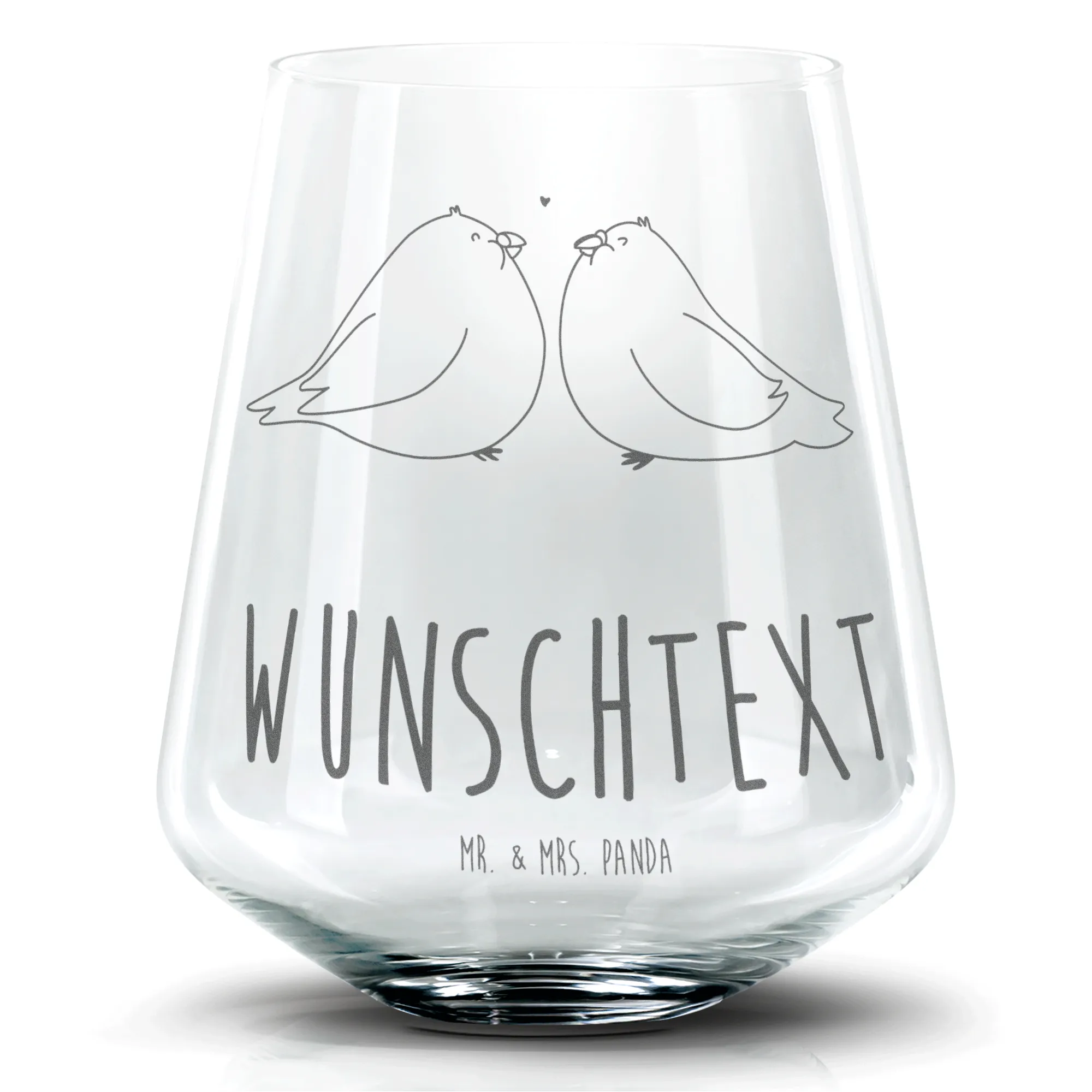 Personalisiertes Cocktail Glas Turteltauben Liebe