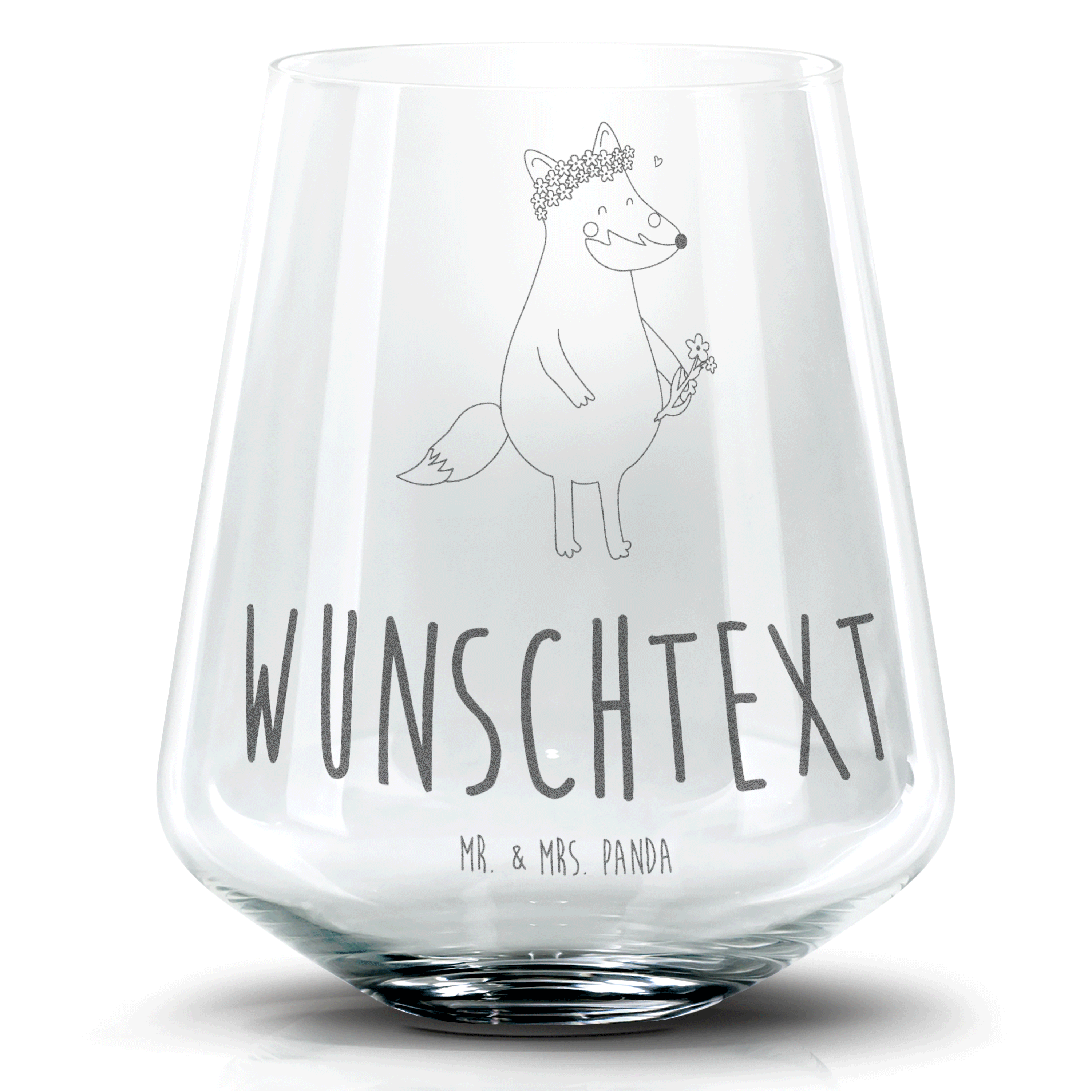 Personalisiertes Cocktail Glas Fuchs Blumen