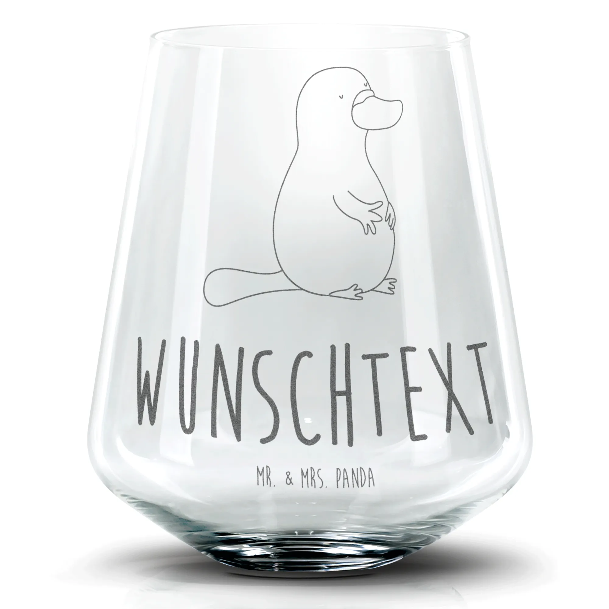 Personalisiertes Cocktail Glas Schnabeltier Mut