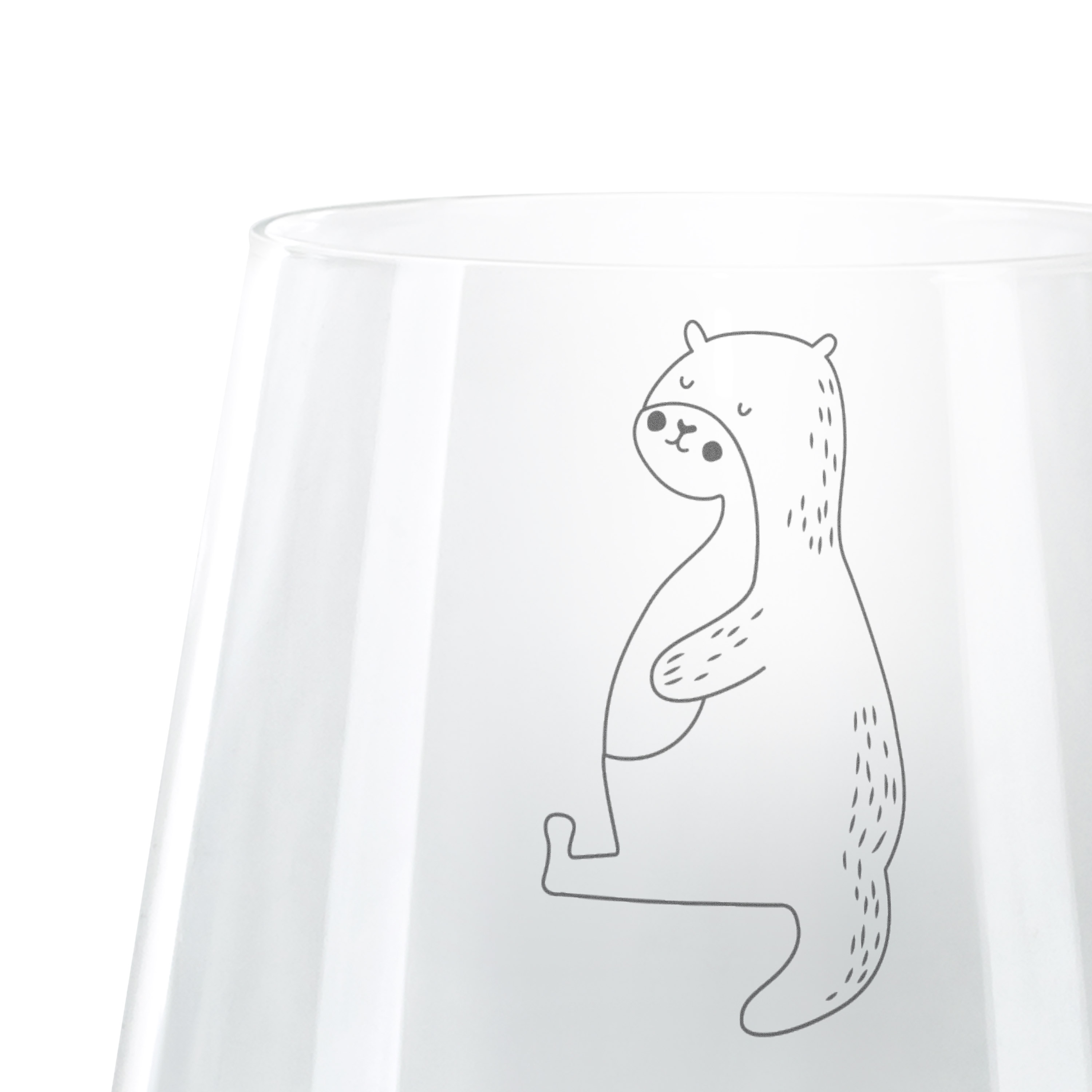 Personalisiertes Cocktail Glas Otter Bauch