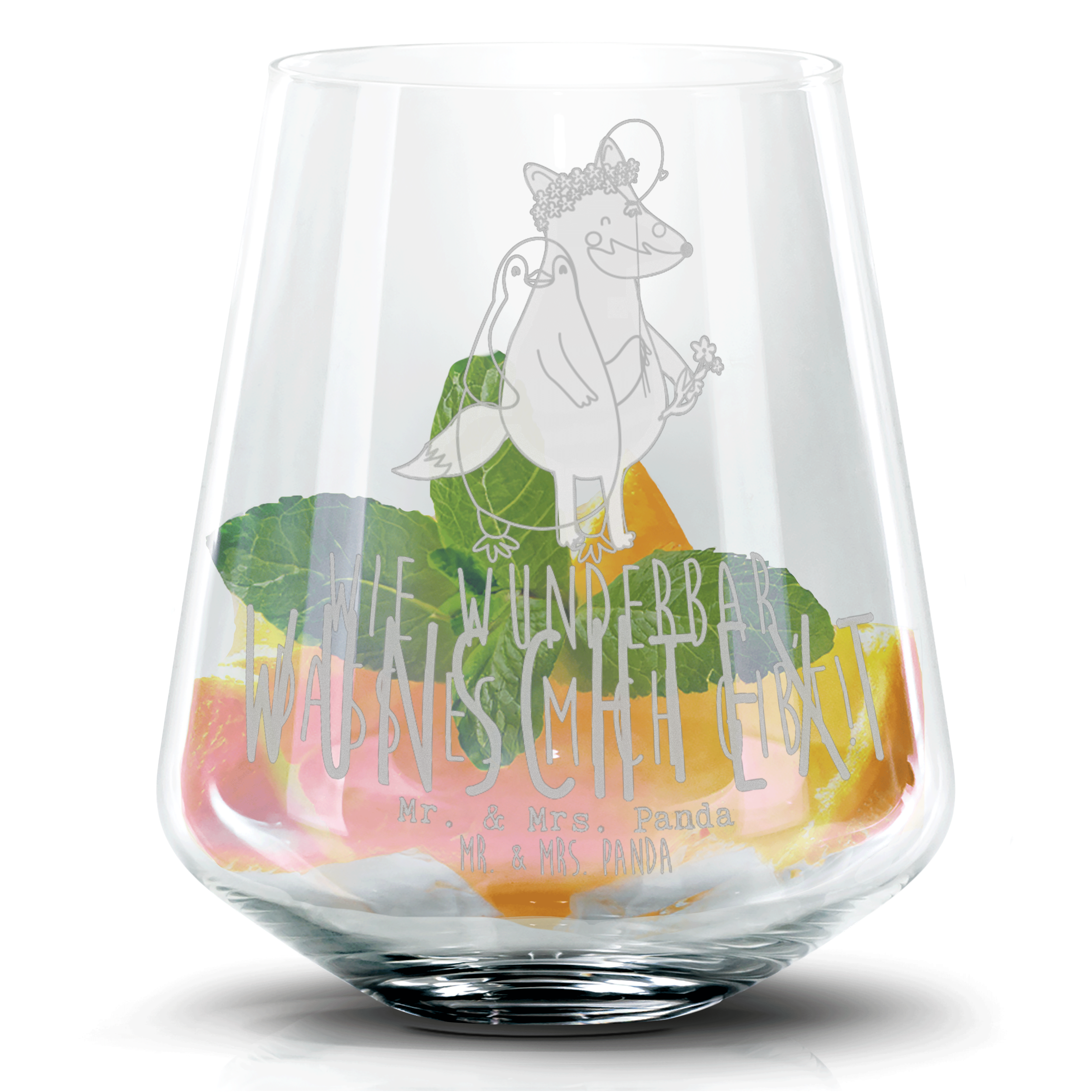 Personalisiertes Cocktail Glas Pinguin Luftballon