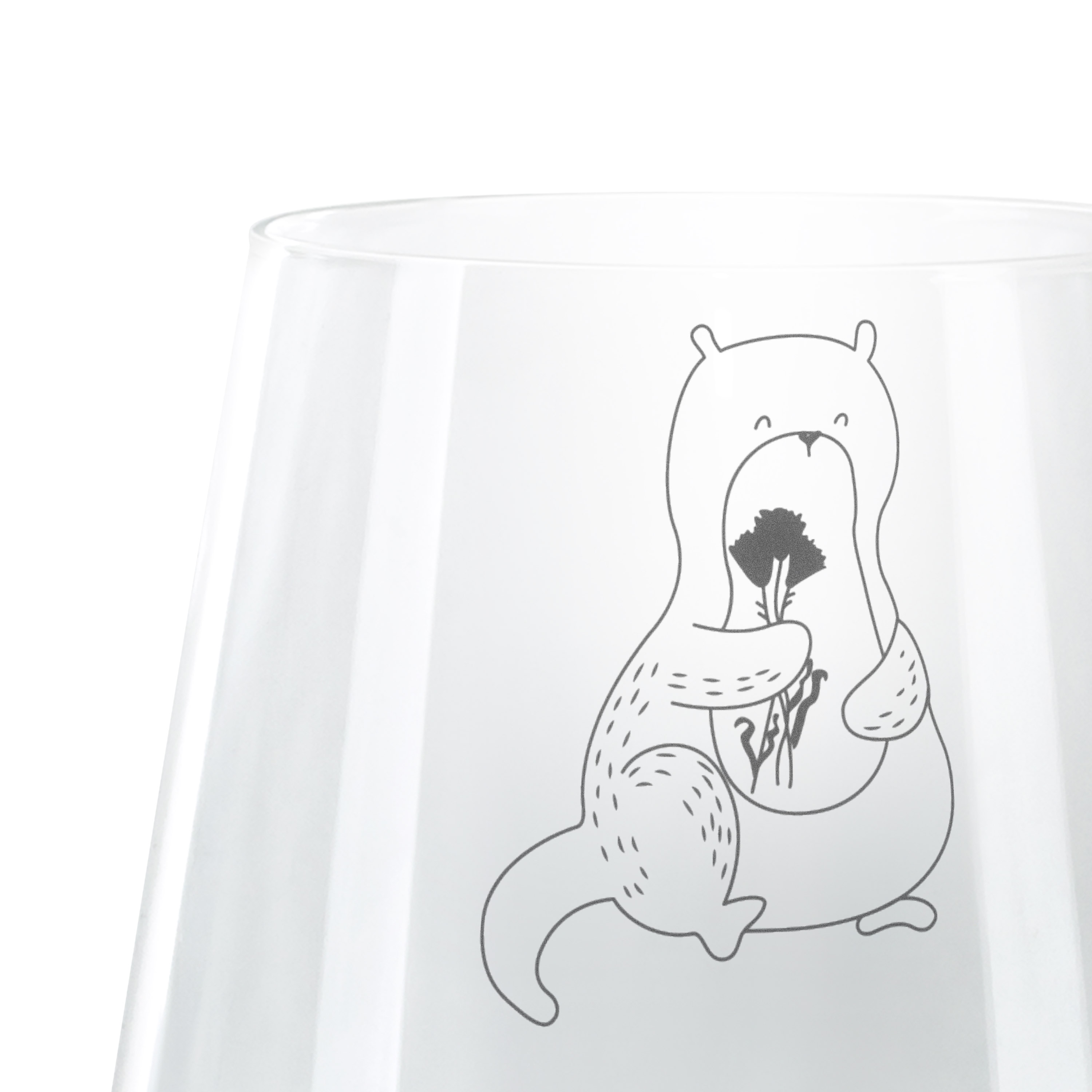 Personalisiertes Cocktail Glas Otter Blumenstrauß