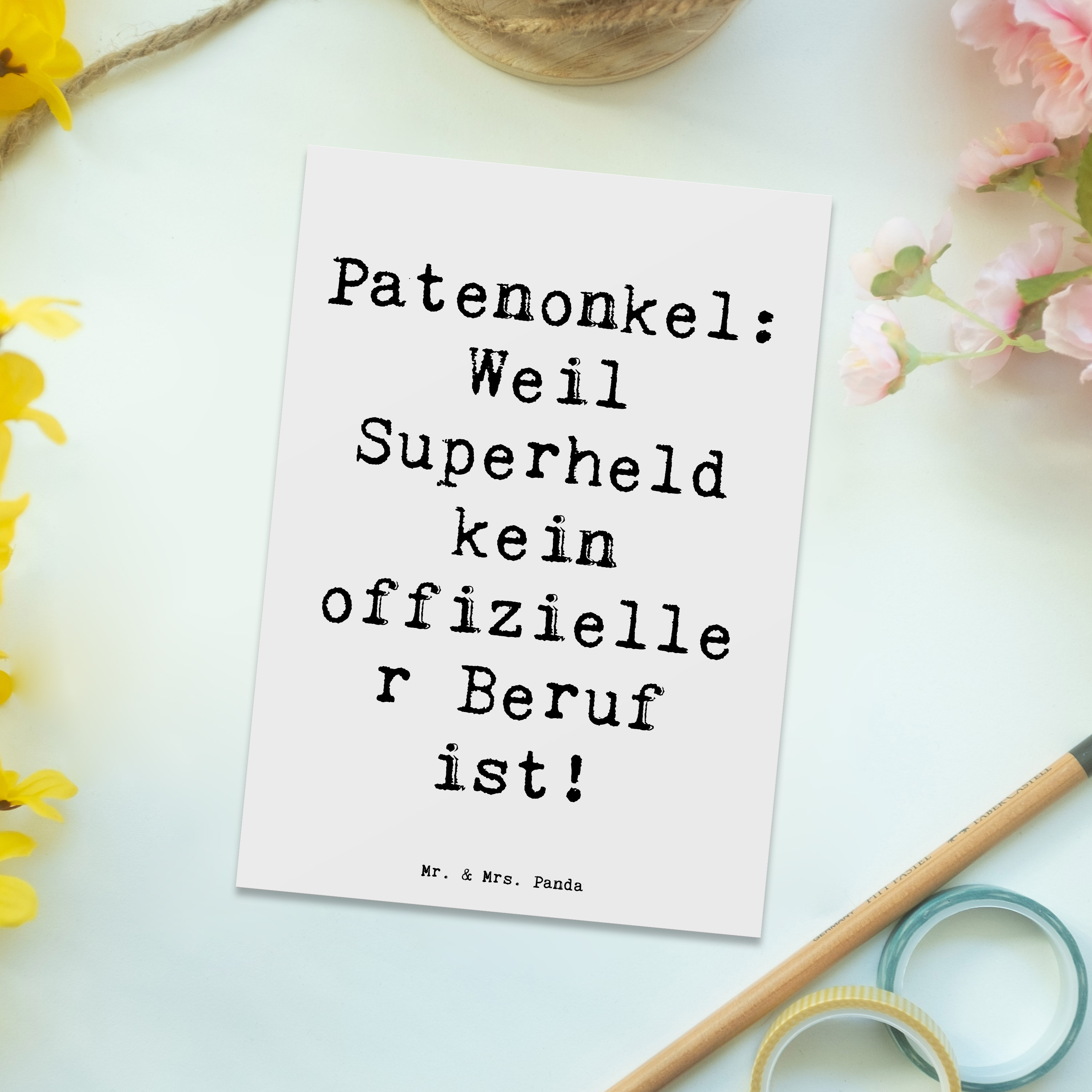 POSTKARTE PATENONKEL SUPERHELD Geschenk Geburtstagskarte Grußkarte