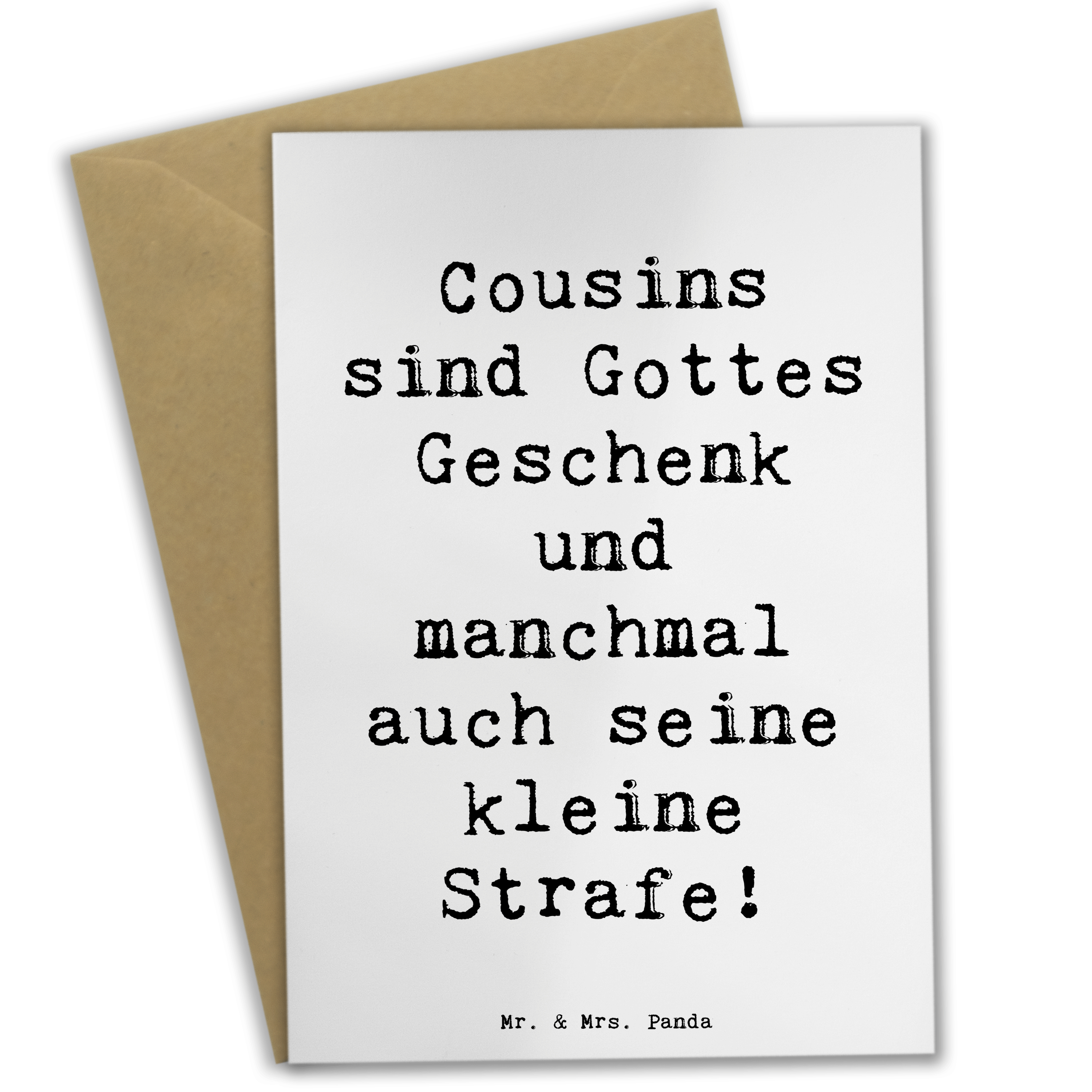GRUSSKARTE COUSIN GESCHENK Klappkarte Hochzeitskarte Glückwunschkarte