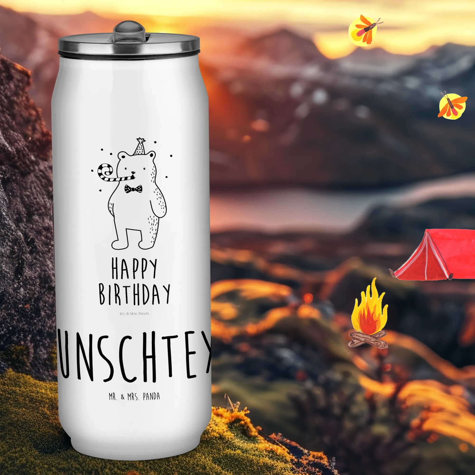 Personalisierte Getränkedosen Trinkflasche Bär Geburtstag