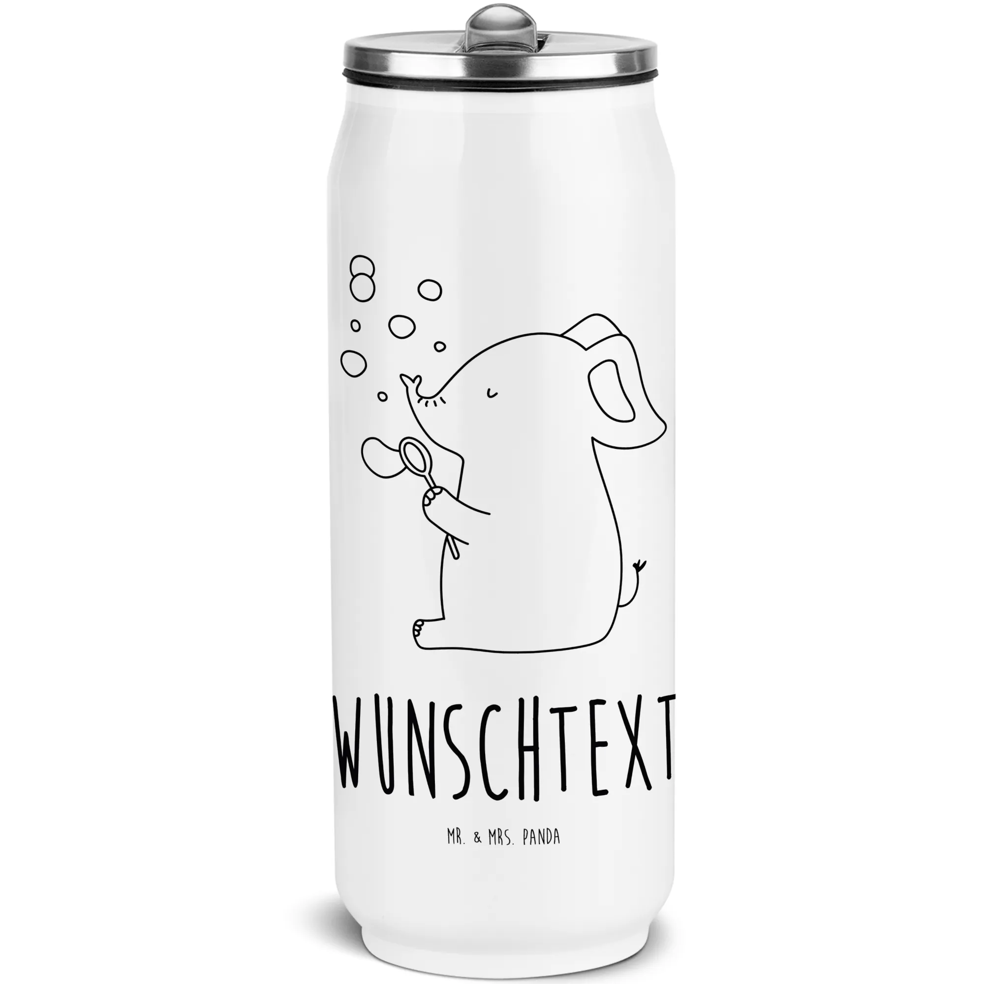 Personalisierte Getränkedosen Trinkflasche Elefant Seifenblasen