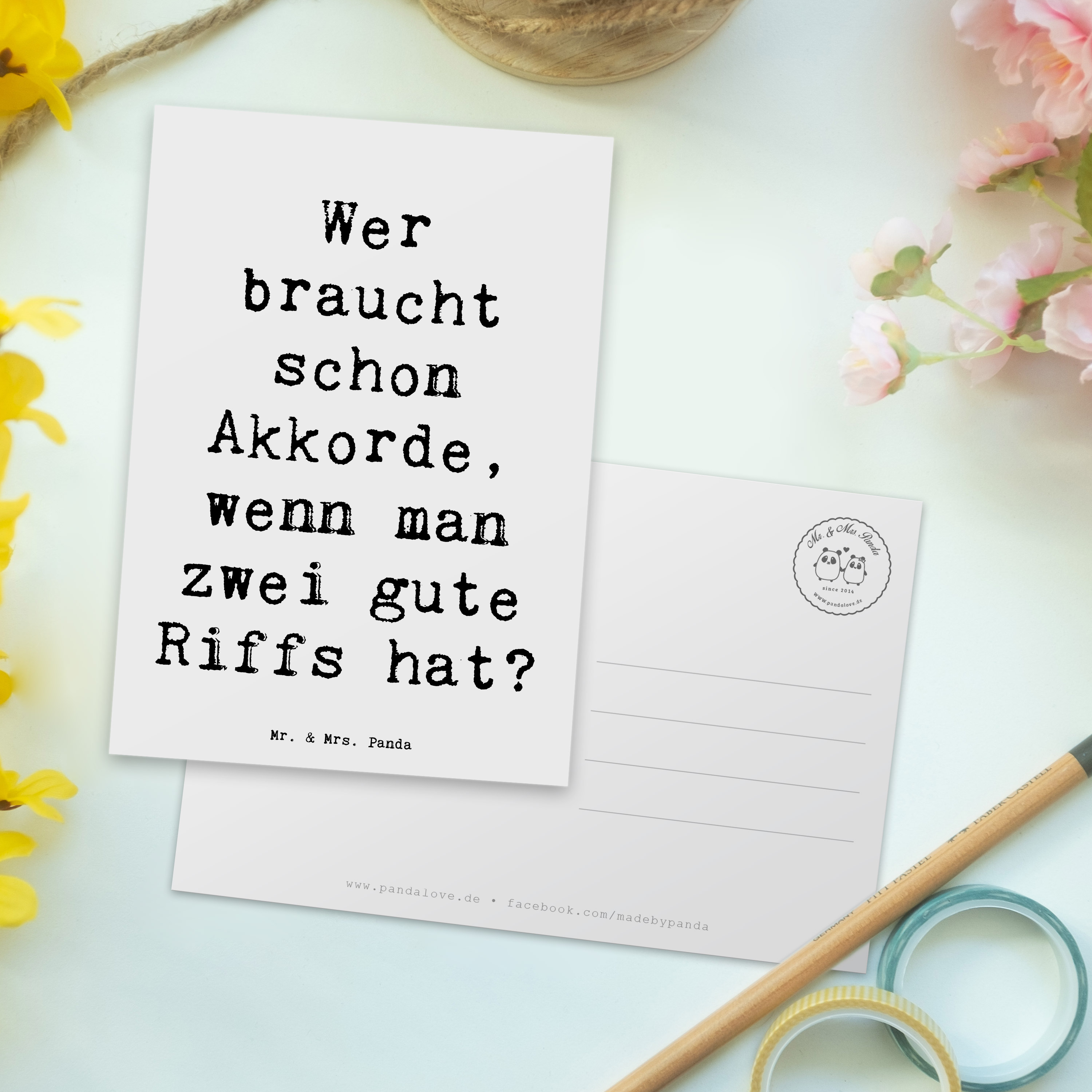 Postkarte Spruch E-Gitarre Zwei Riffs