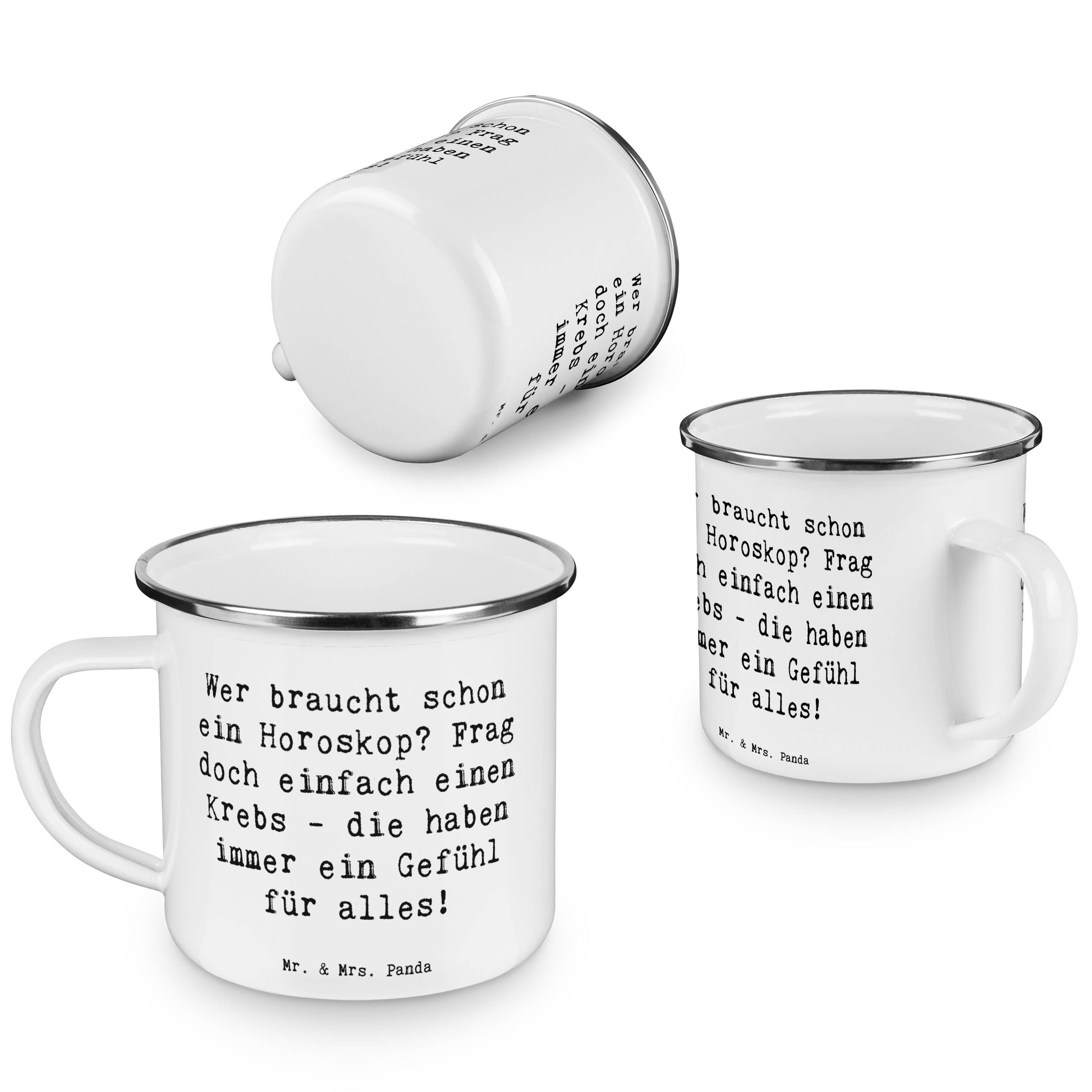 Camping Emaille Tasse Spruch Krebs Gefühl