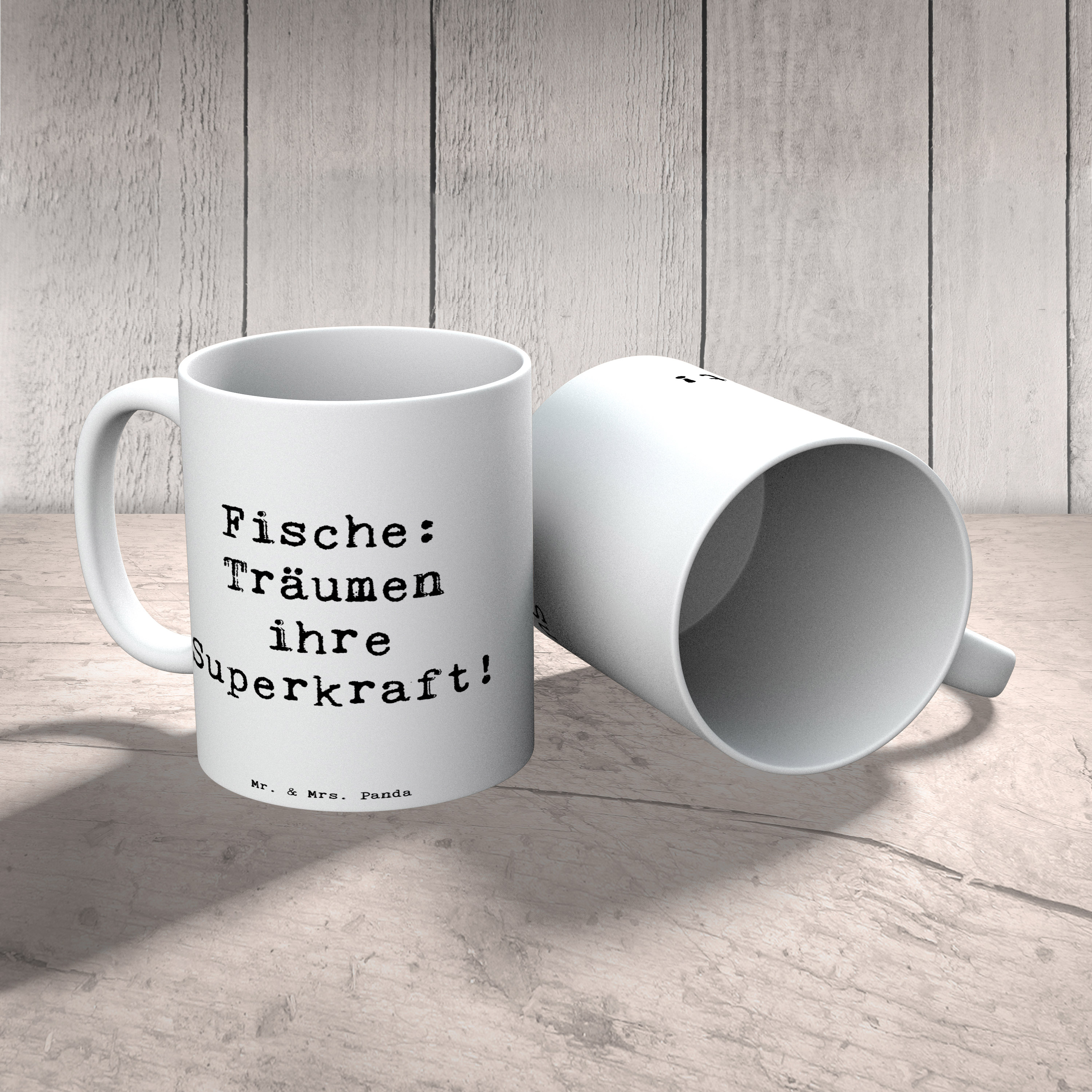 Tasse Spruch Fische Kraft