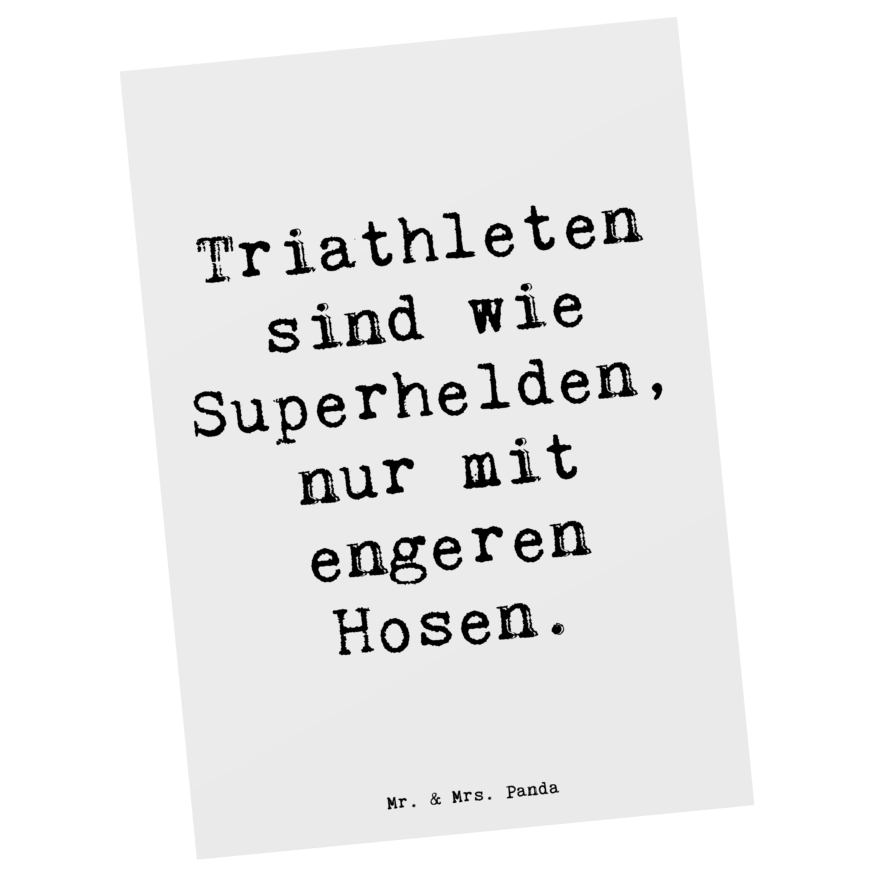 Postkarte Spruch Triathlon Superheld