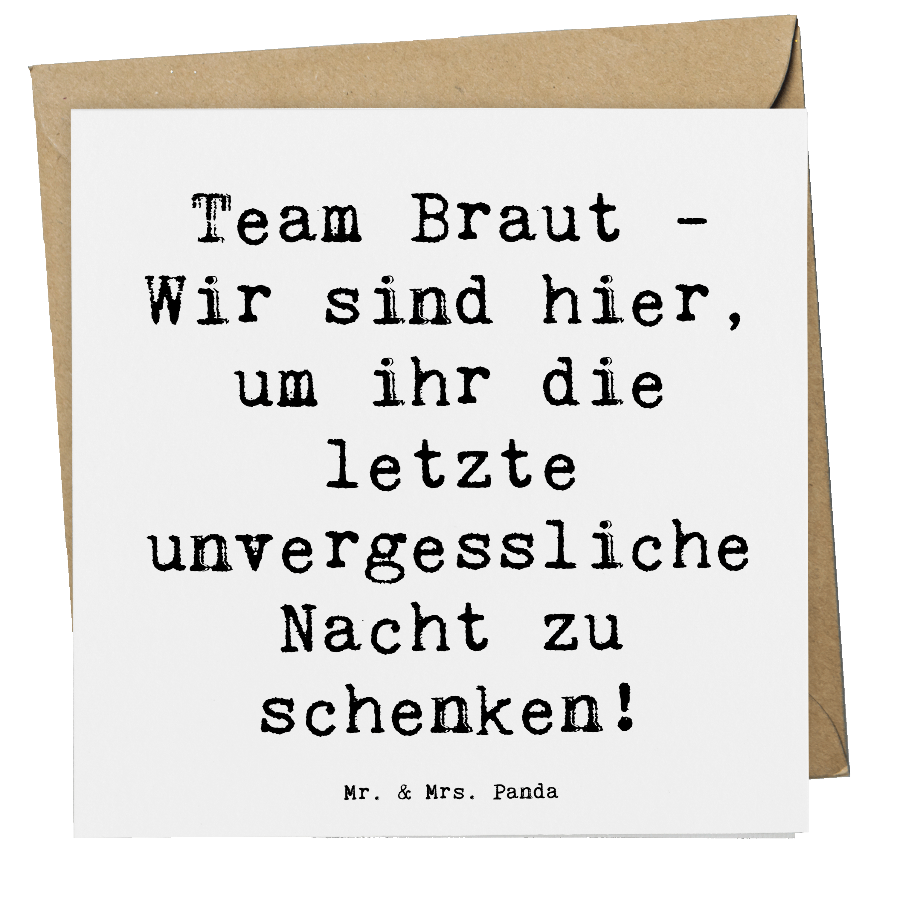 Deluxe Karte Spruch Junggesellinnenabschied Team Braut