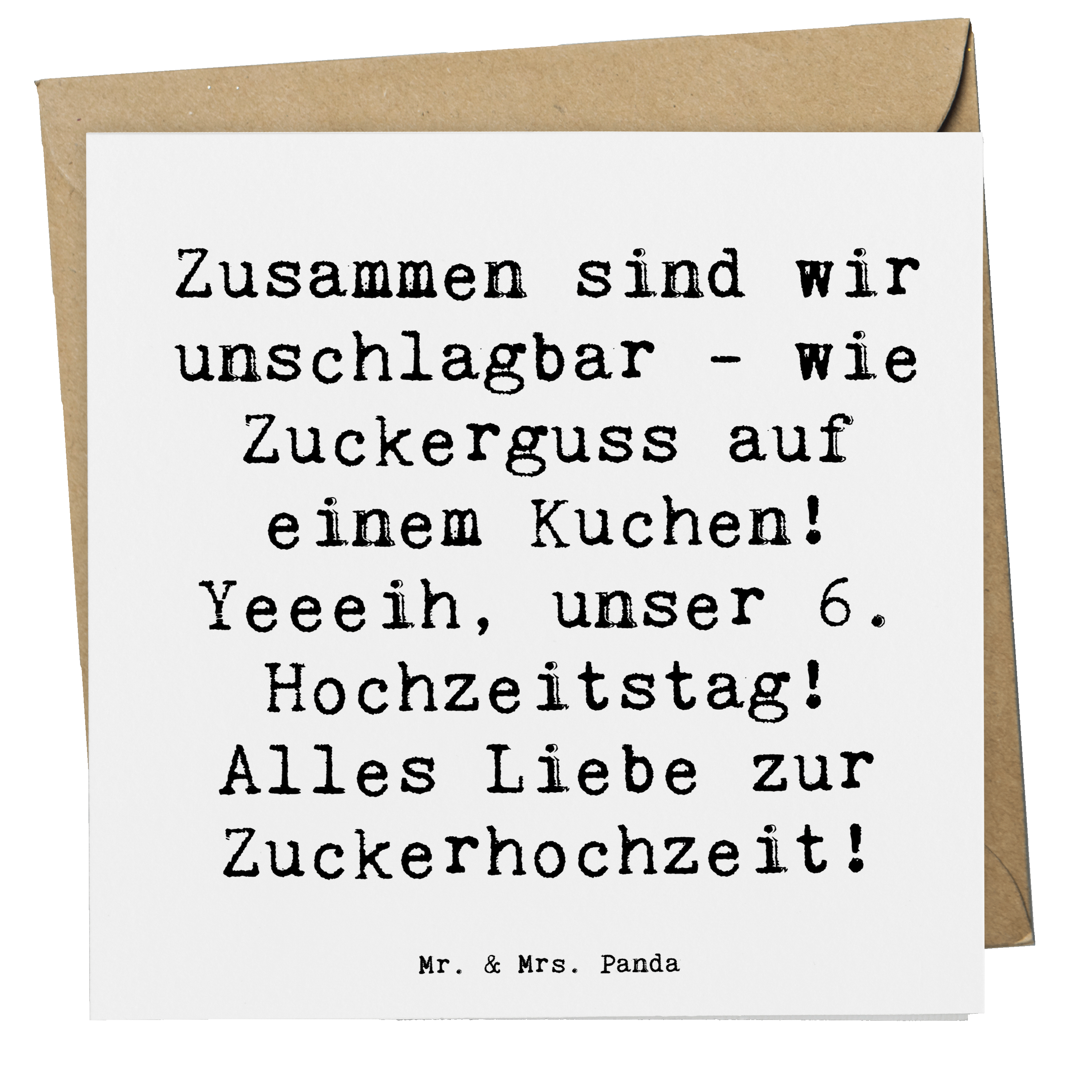 Deluxe Karte Spruch 6. Hochzeitstag Zuckerhochzeit