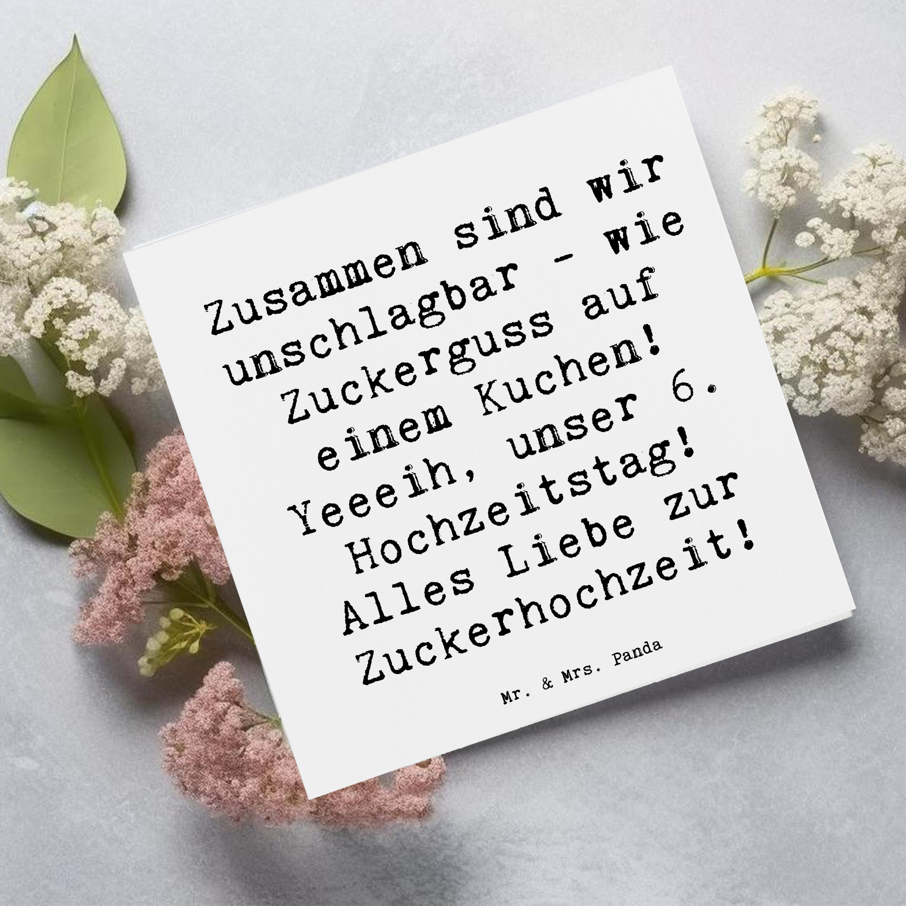 Deluxe Karte Spruch 6. Hochzeitstag Zuckerhochzeit