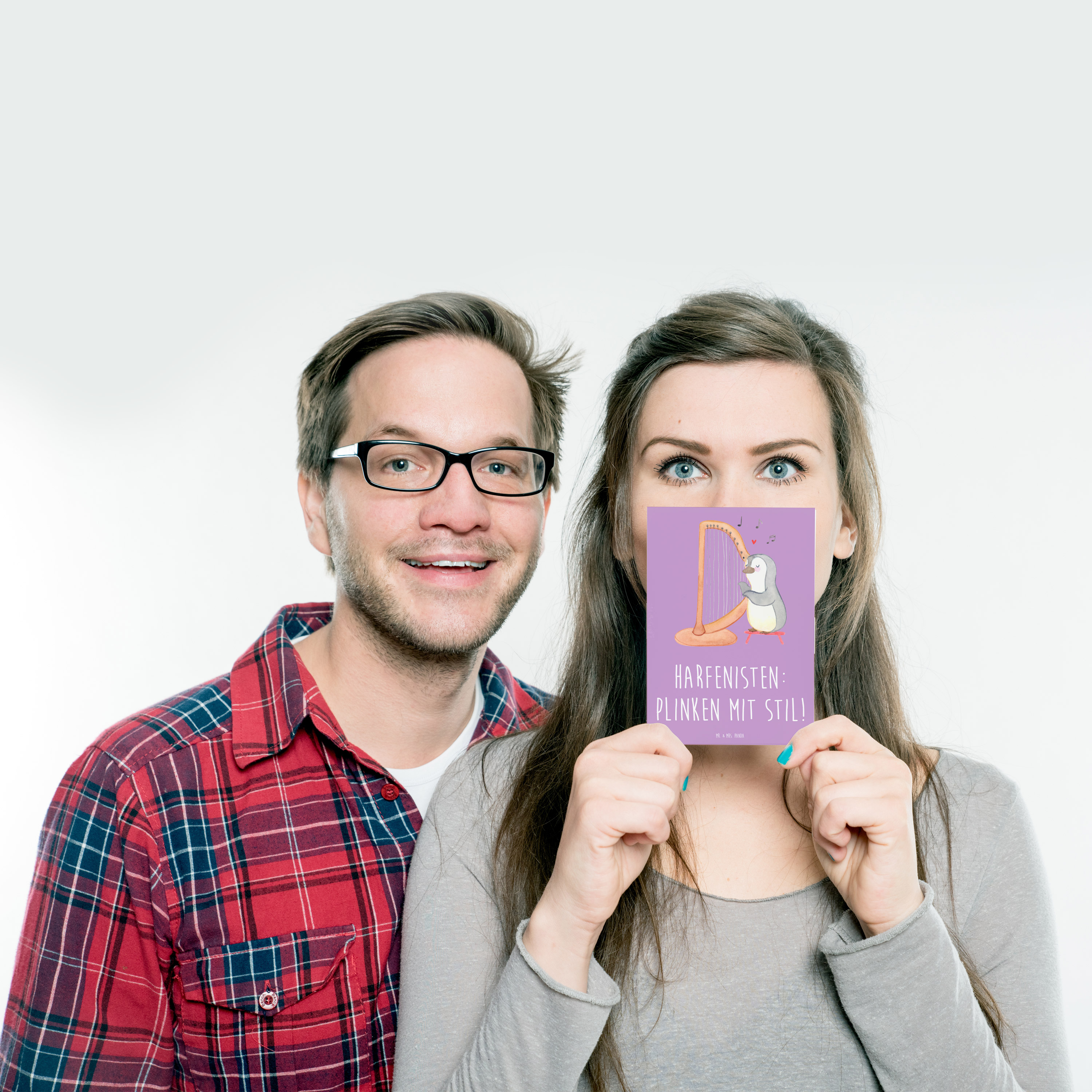 Postkarte Harfe mit Stil - Geschenk Zupfen Einladungskarten Geburtstag