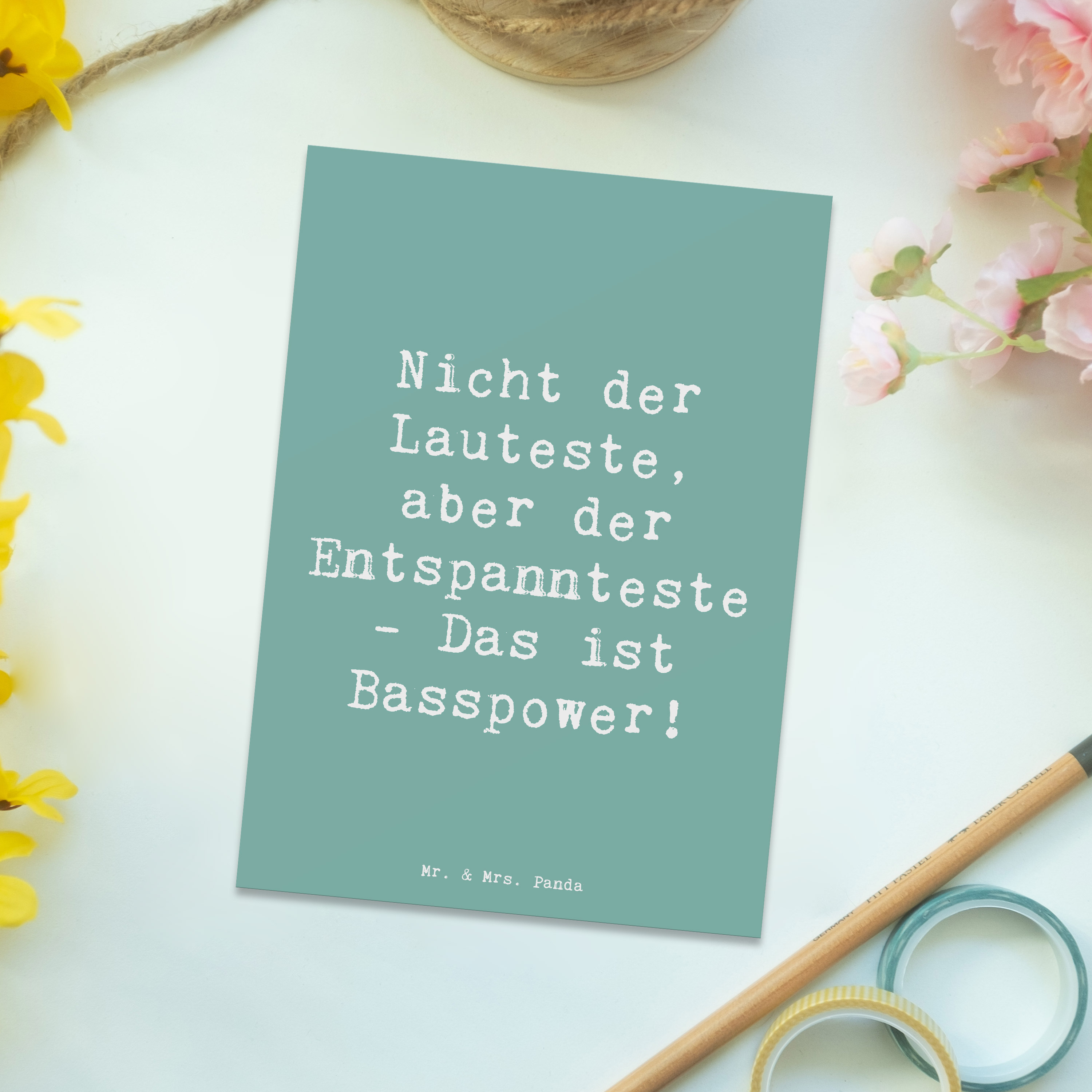 Postkarte Spruch Bassgitarre Entspannt