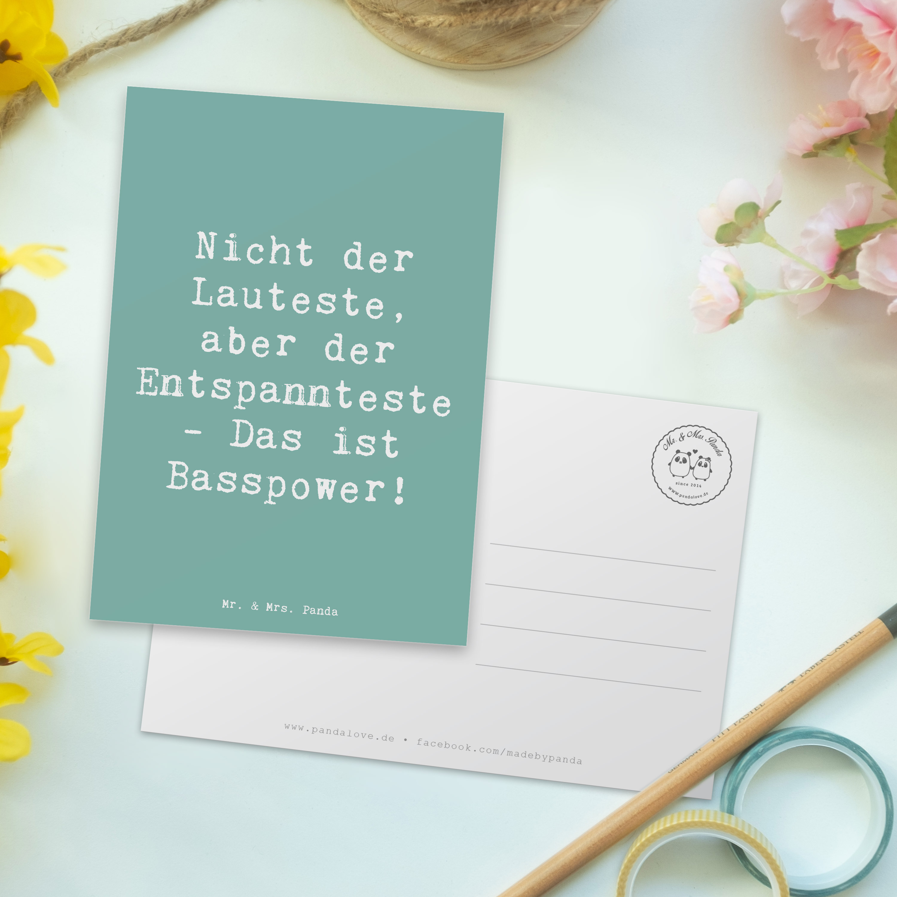 Postkarte Spruch Bassgitarre Entspannt