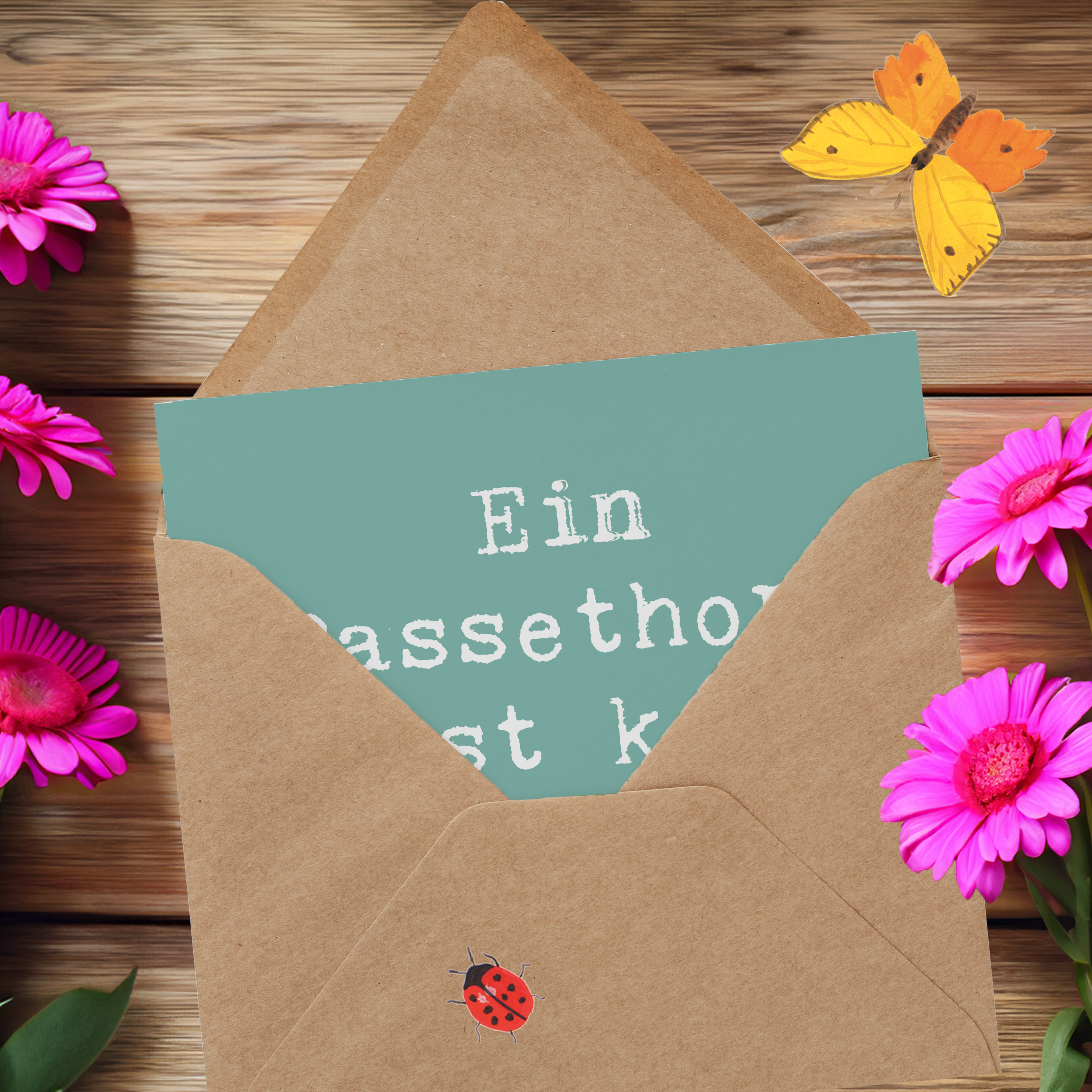 Deluxe Karte Spruch Ein Bassethorn bläst keine kleinen Töne!