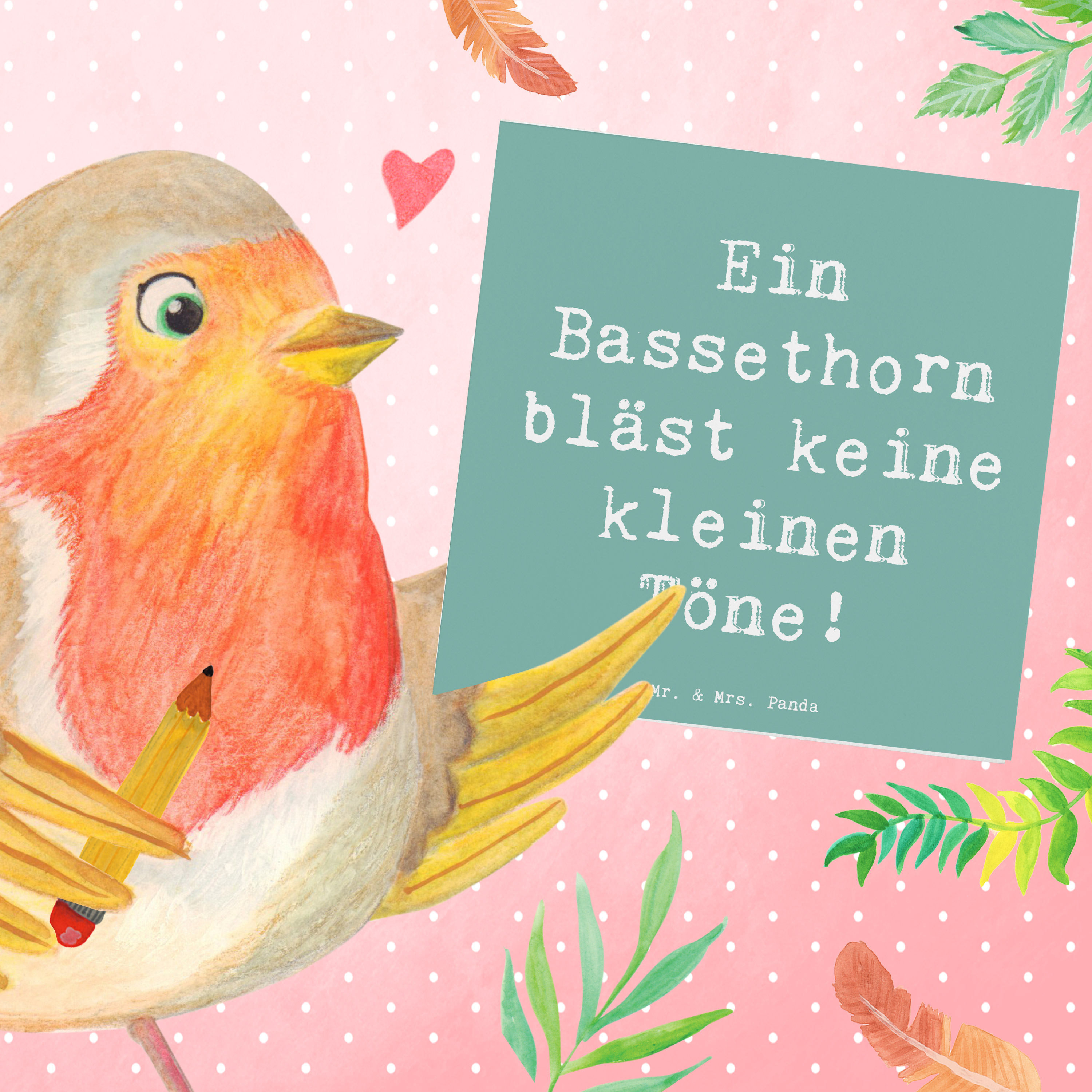 Deluxe Karte Spruch Ein Bassethorn bläst keine kleinen Töne!