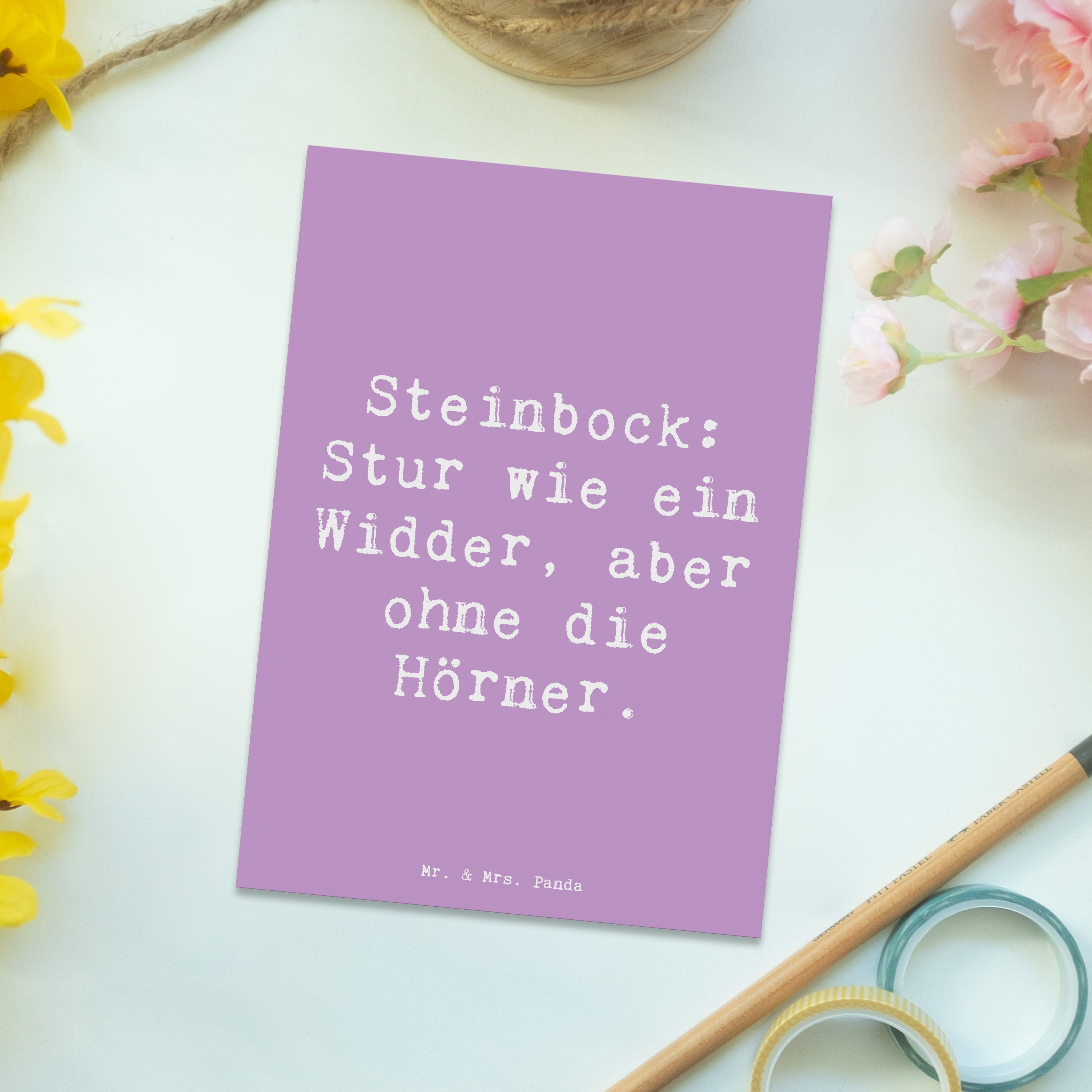 Postkarte Spruch Steinbock Entschlossen