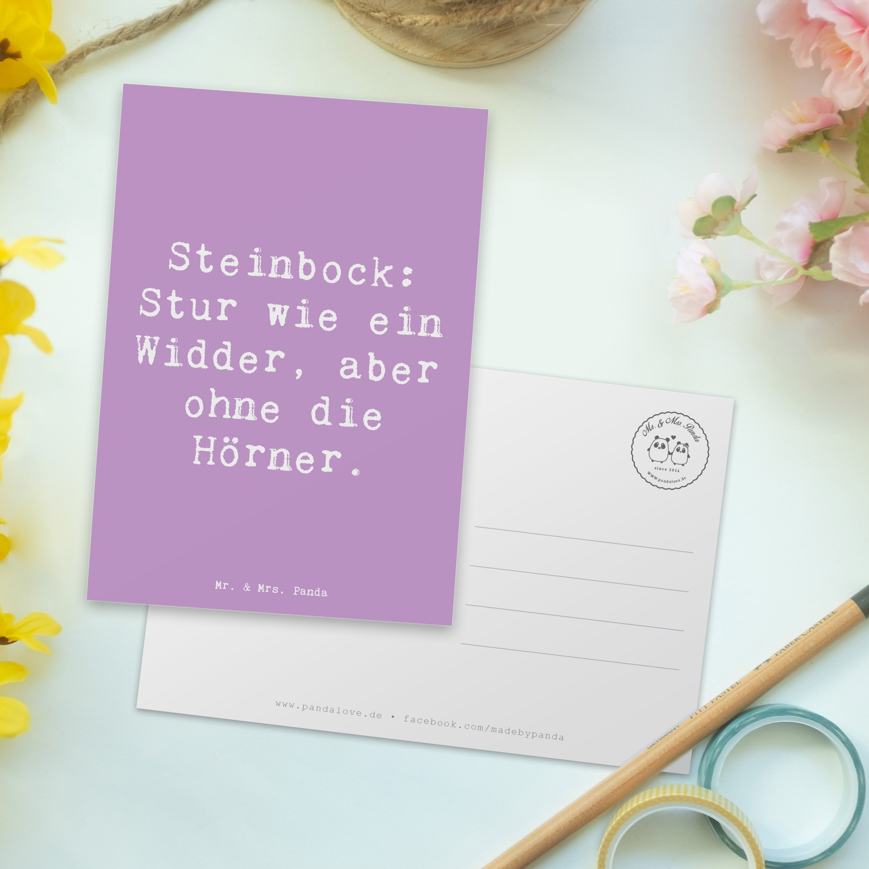 Postkarte Spruch Steinbock Entschlossen