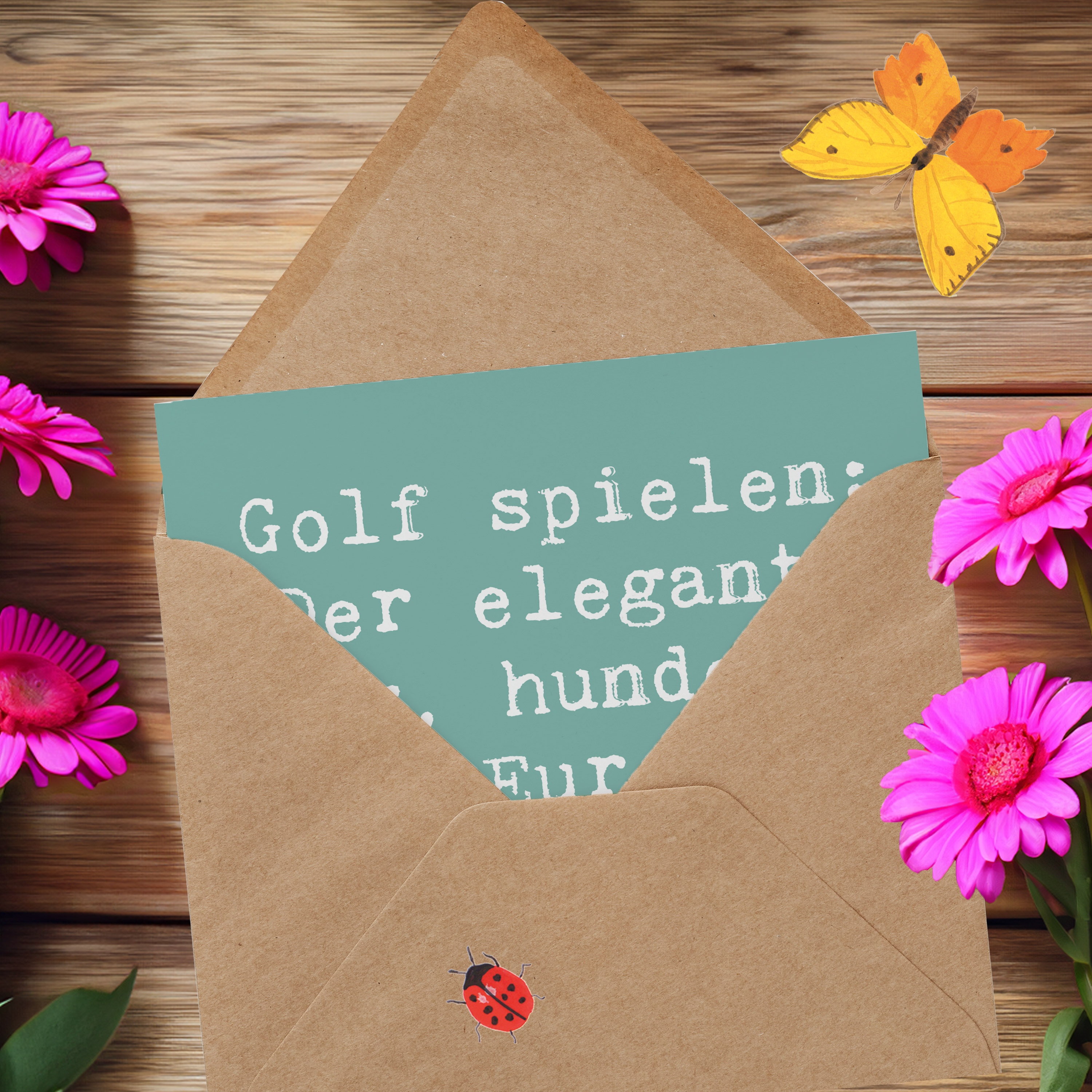 Deluxe Karte Spruch Golf Eleganz