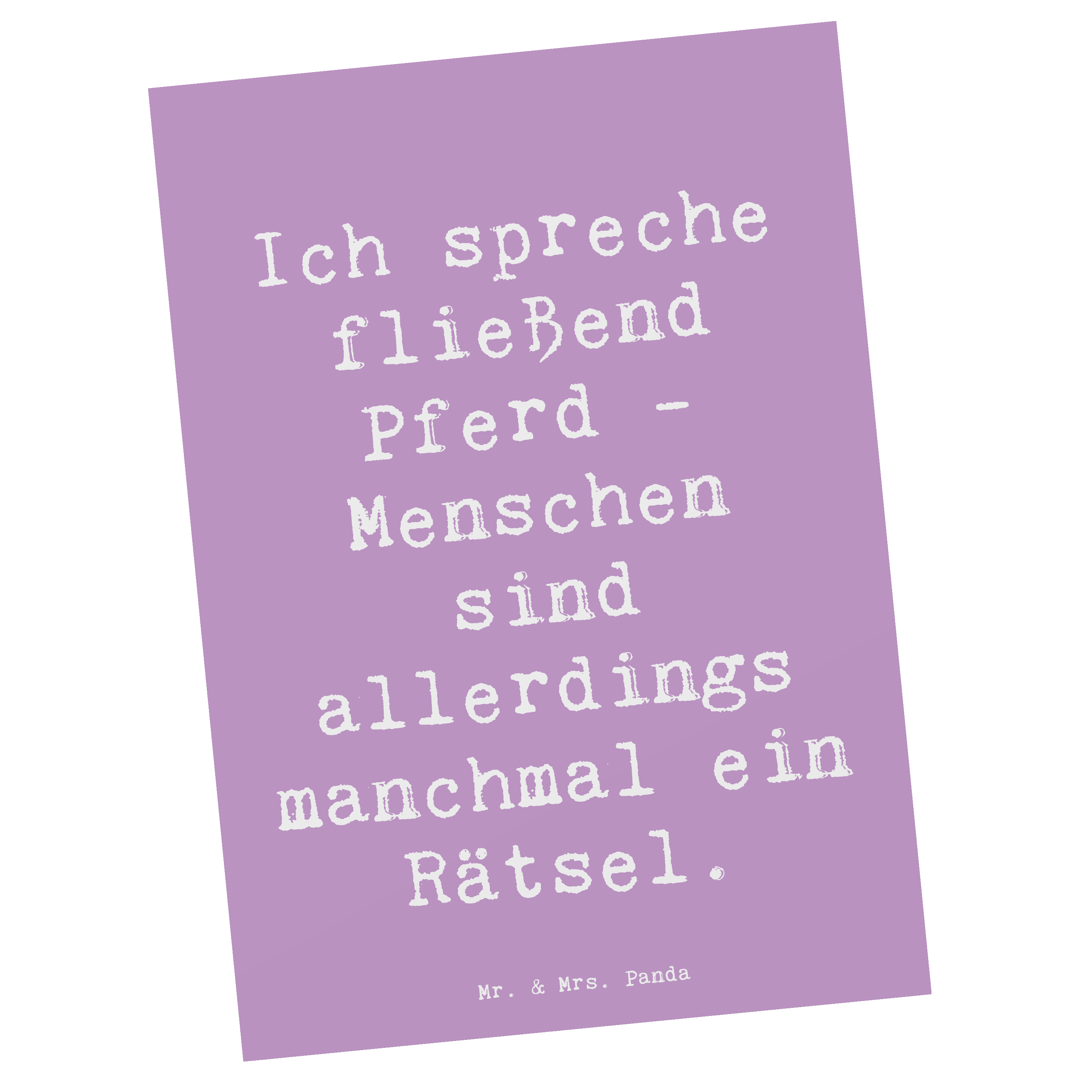 Postkarte Spruch Reiten und Rätsel