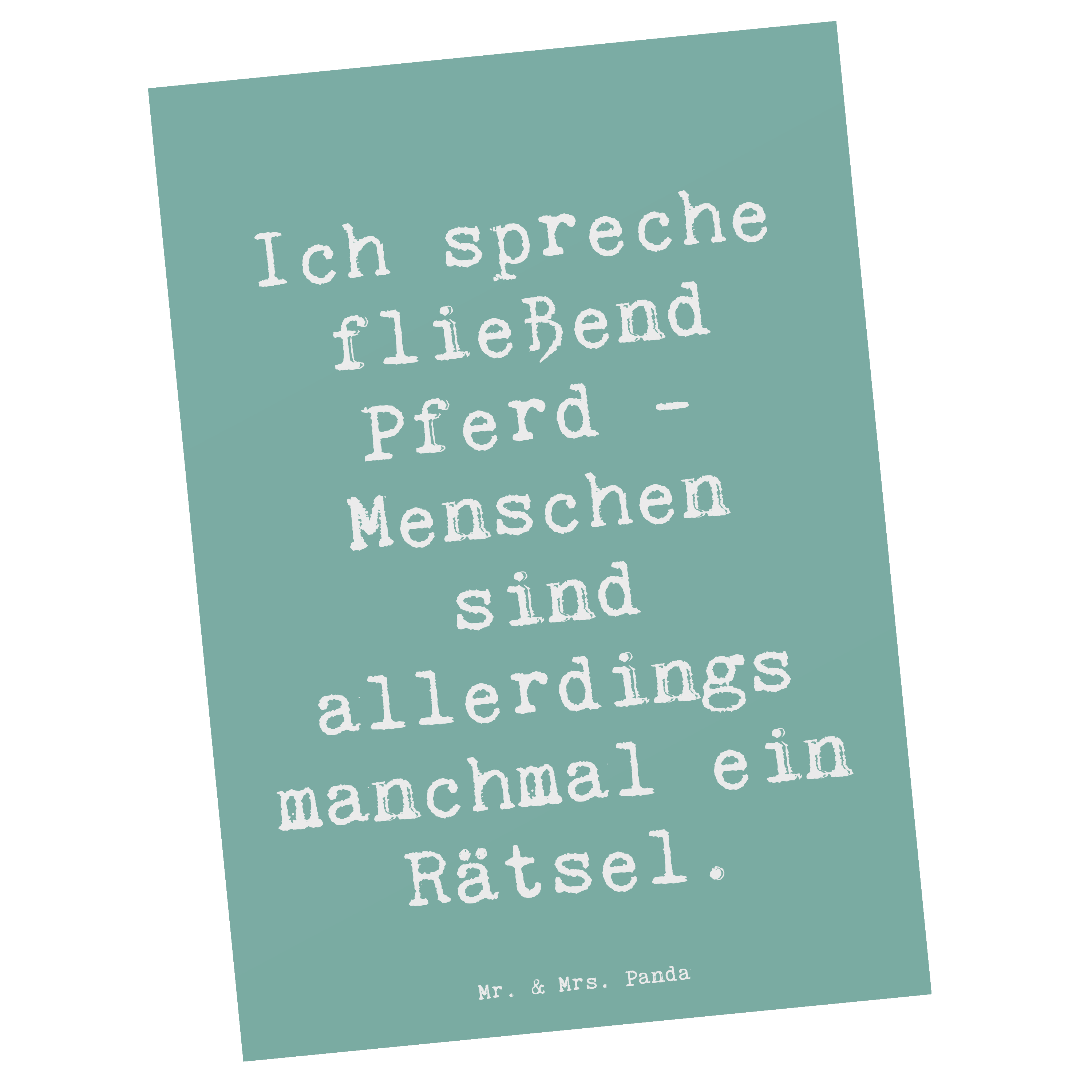 Postkarte Spruch Reiten und Rätsel