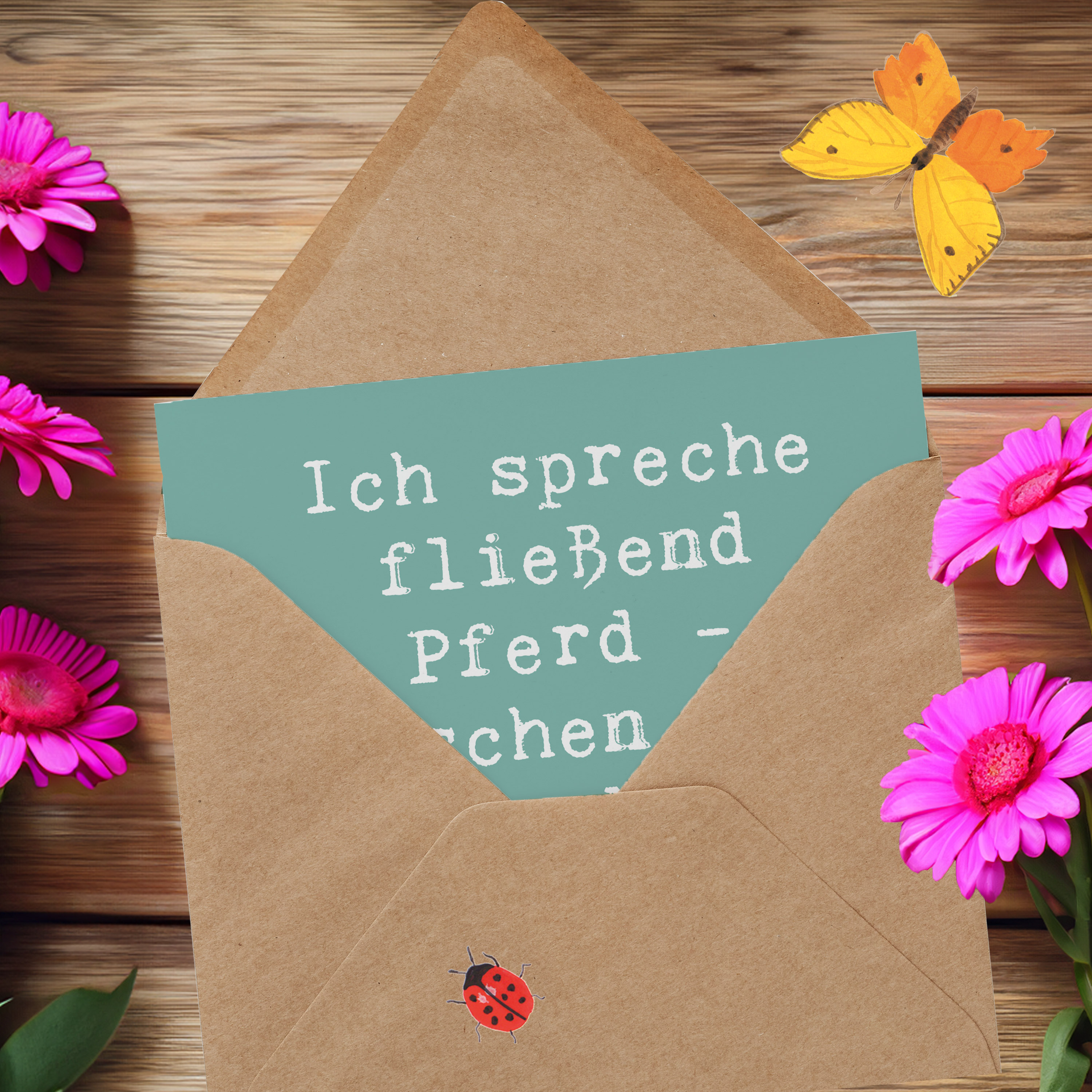 Deluxe Karte Spruch Reiten und Rätsel