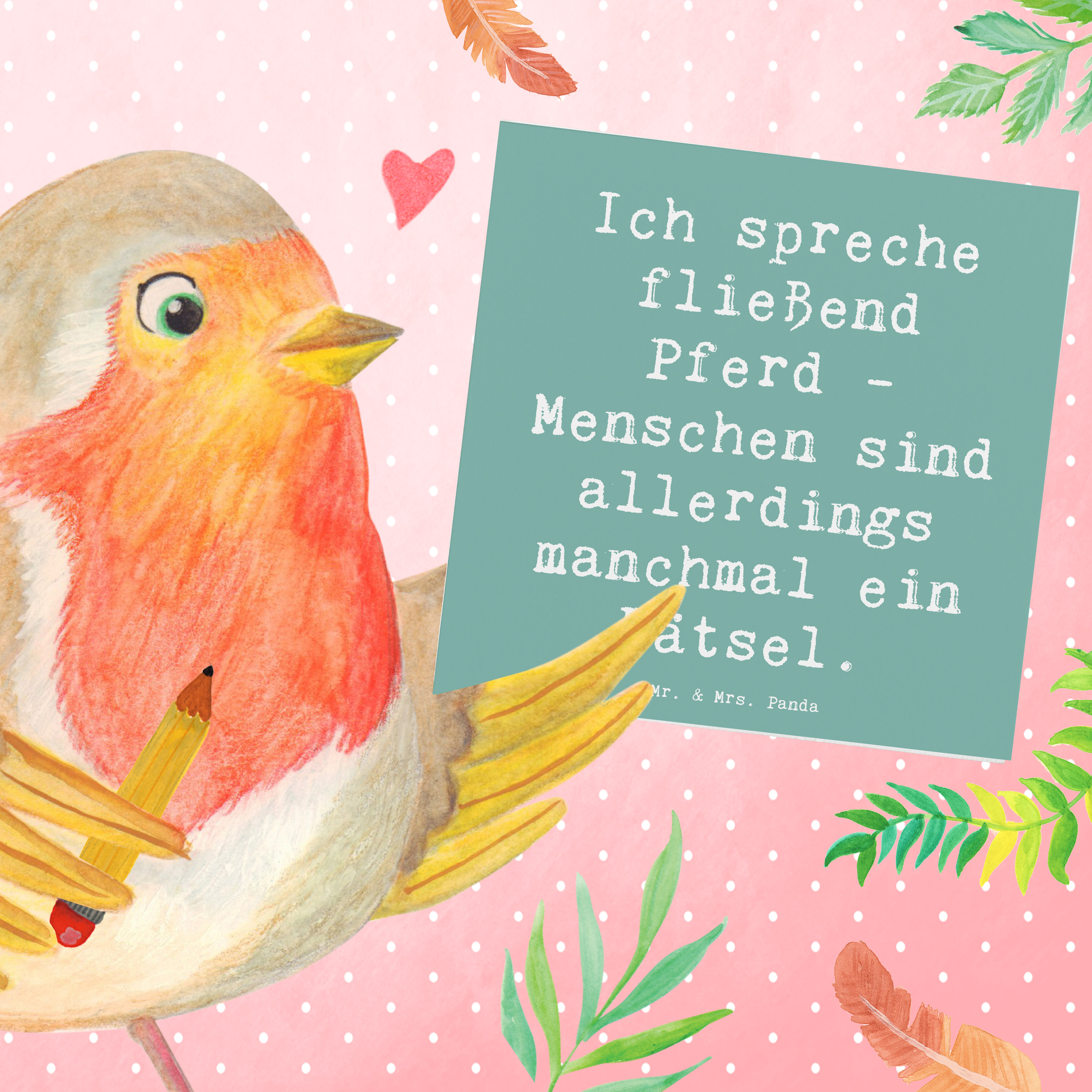 Deluxe Karte Spruch Reiten und Rätsel