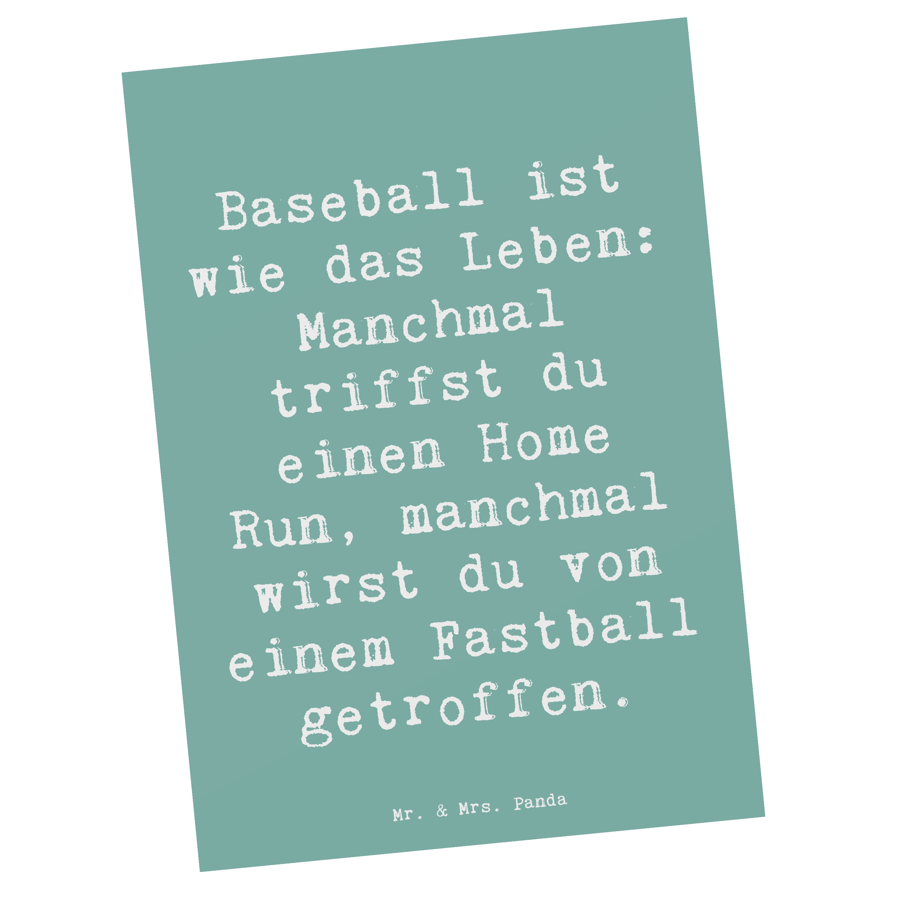 Postkarte Spruch Baseball Leben