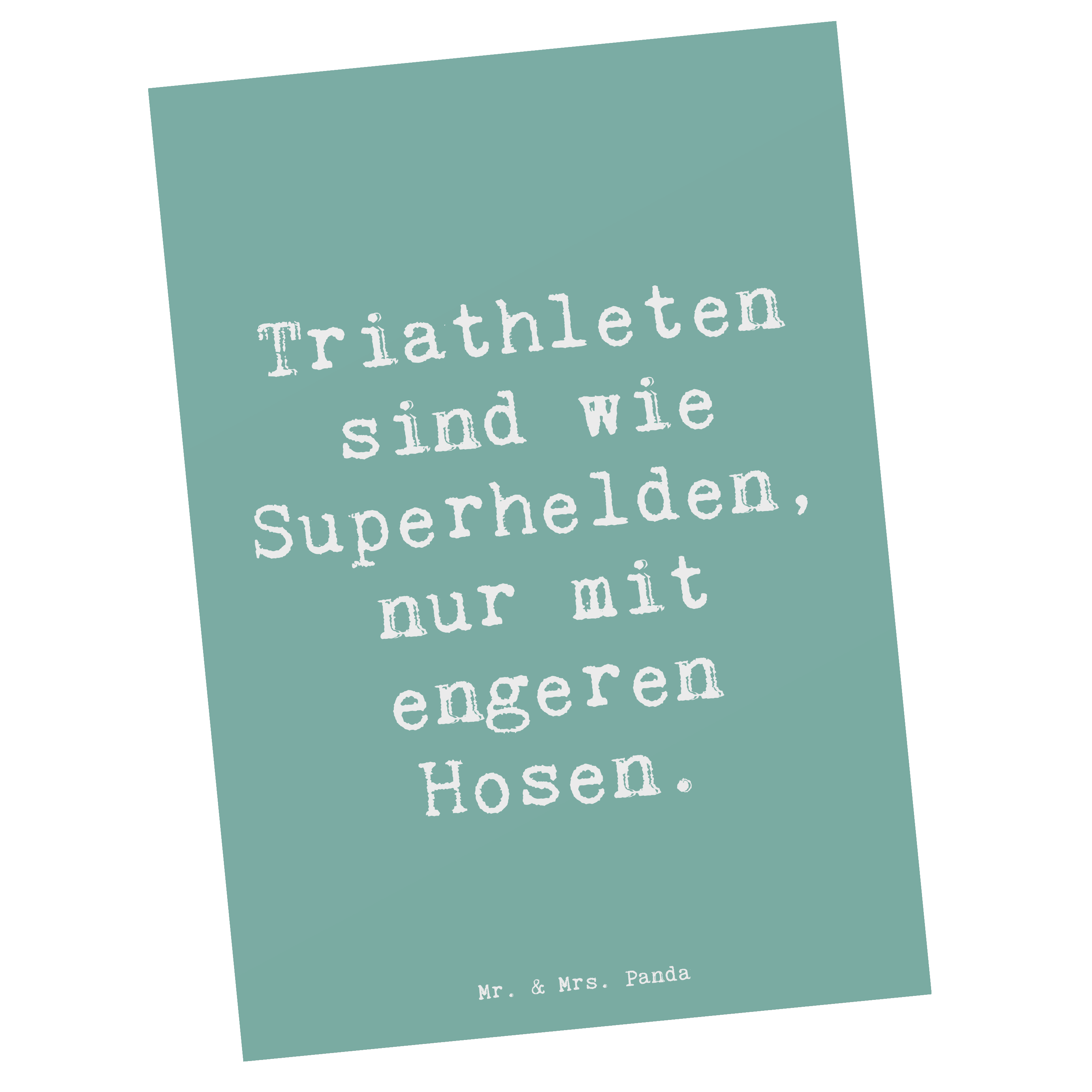 Postkarte Spruch Triathlon Superheld