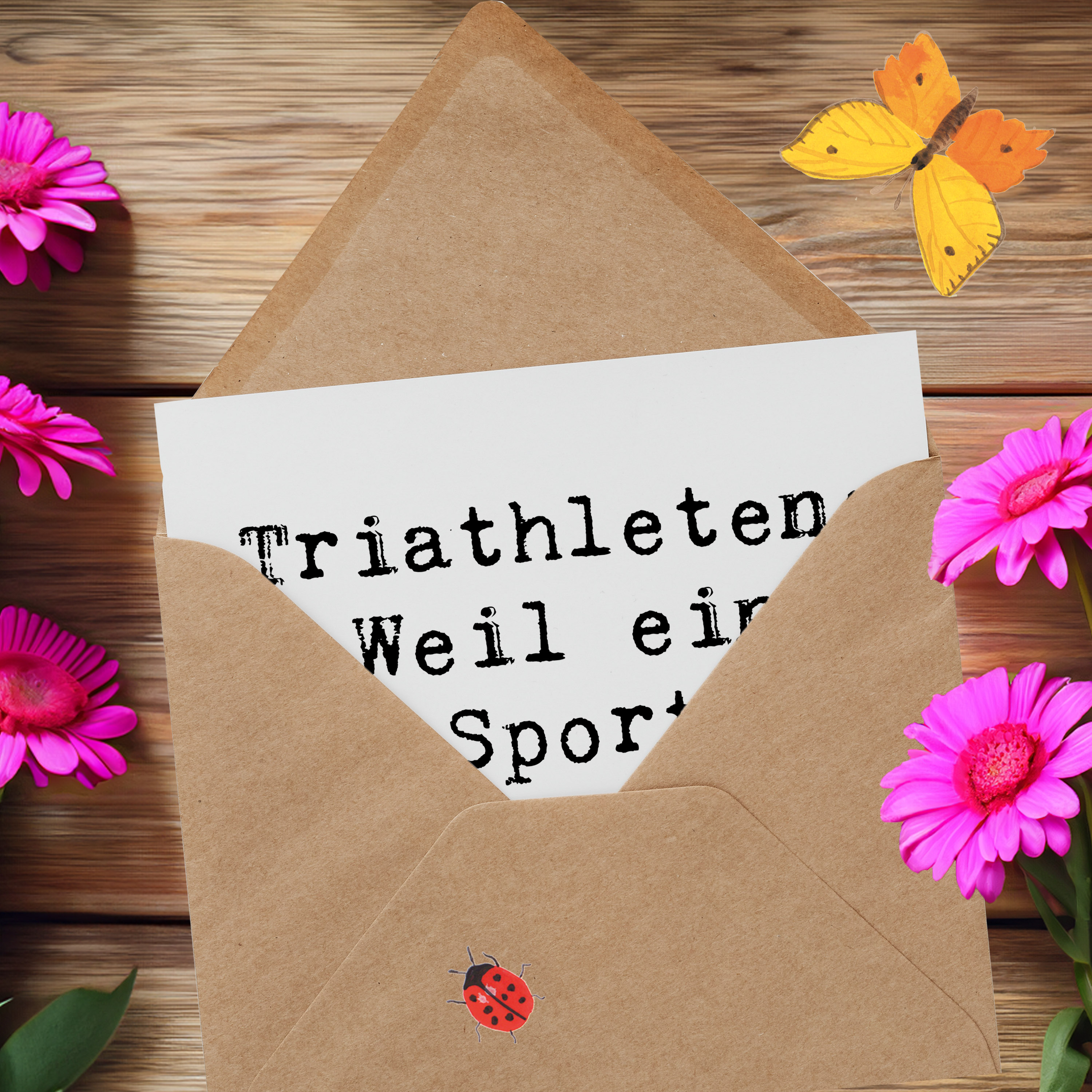 Deluxe Karte Spruch Triathlon Helden