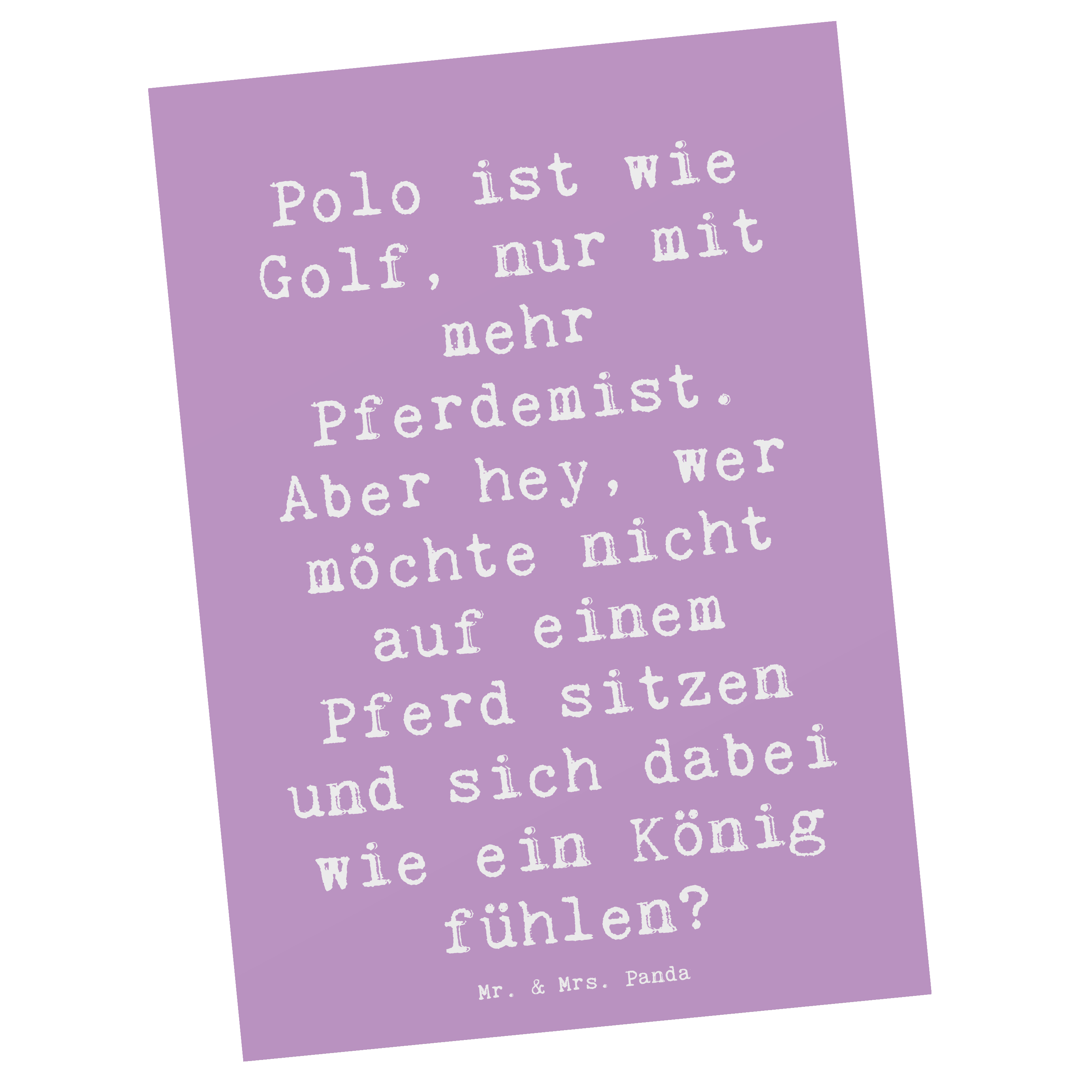 Postkarte Spruch Polo Abenteuer