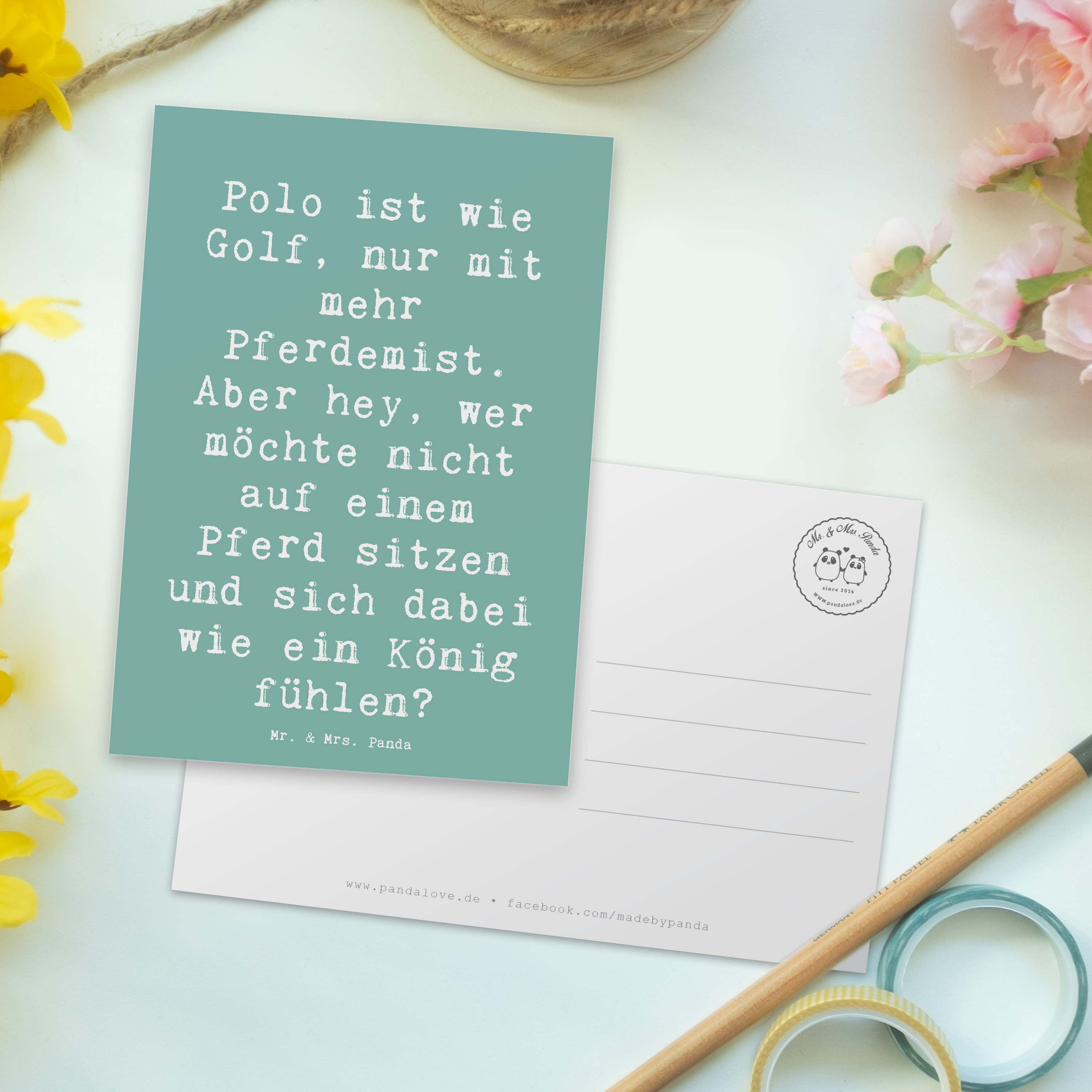 Postkarte Spruch Polo Abenteuer