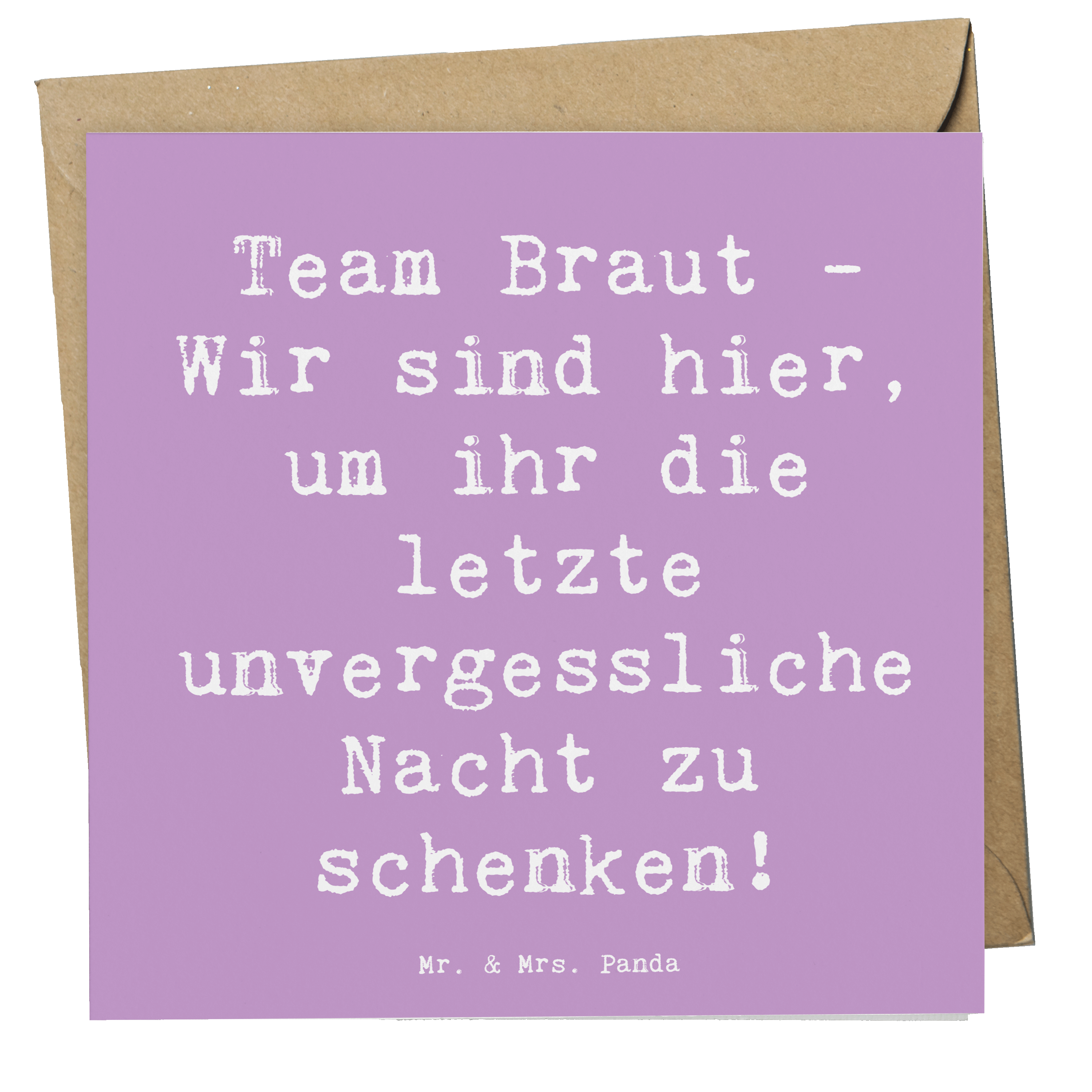 Deluxe Karte Spruch Junggesellinnenabschied Team Braut