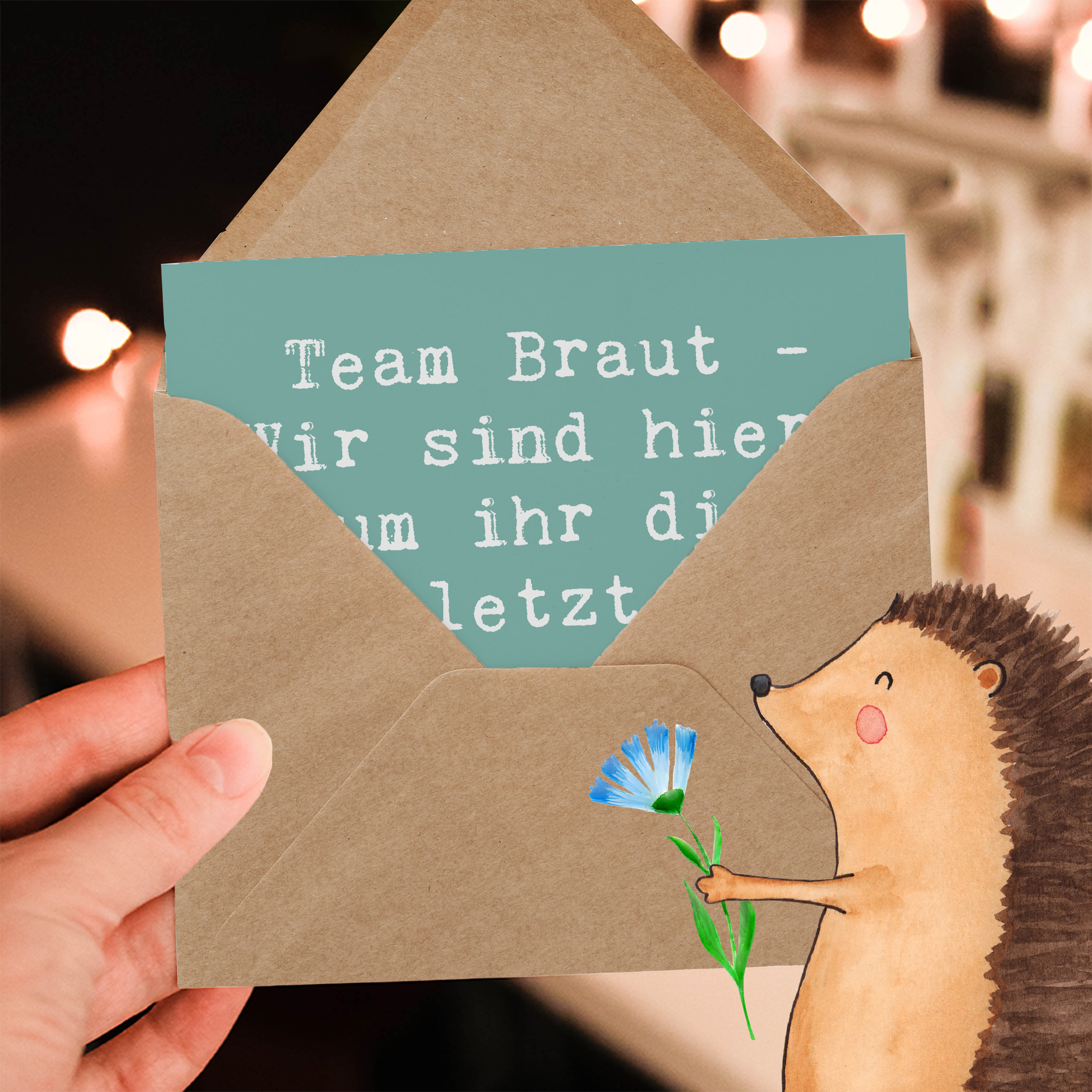 Deluxe Karte Spruch Junggesellinnenabschied Team Braut