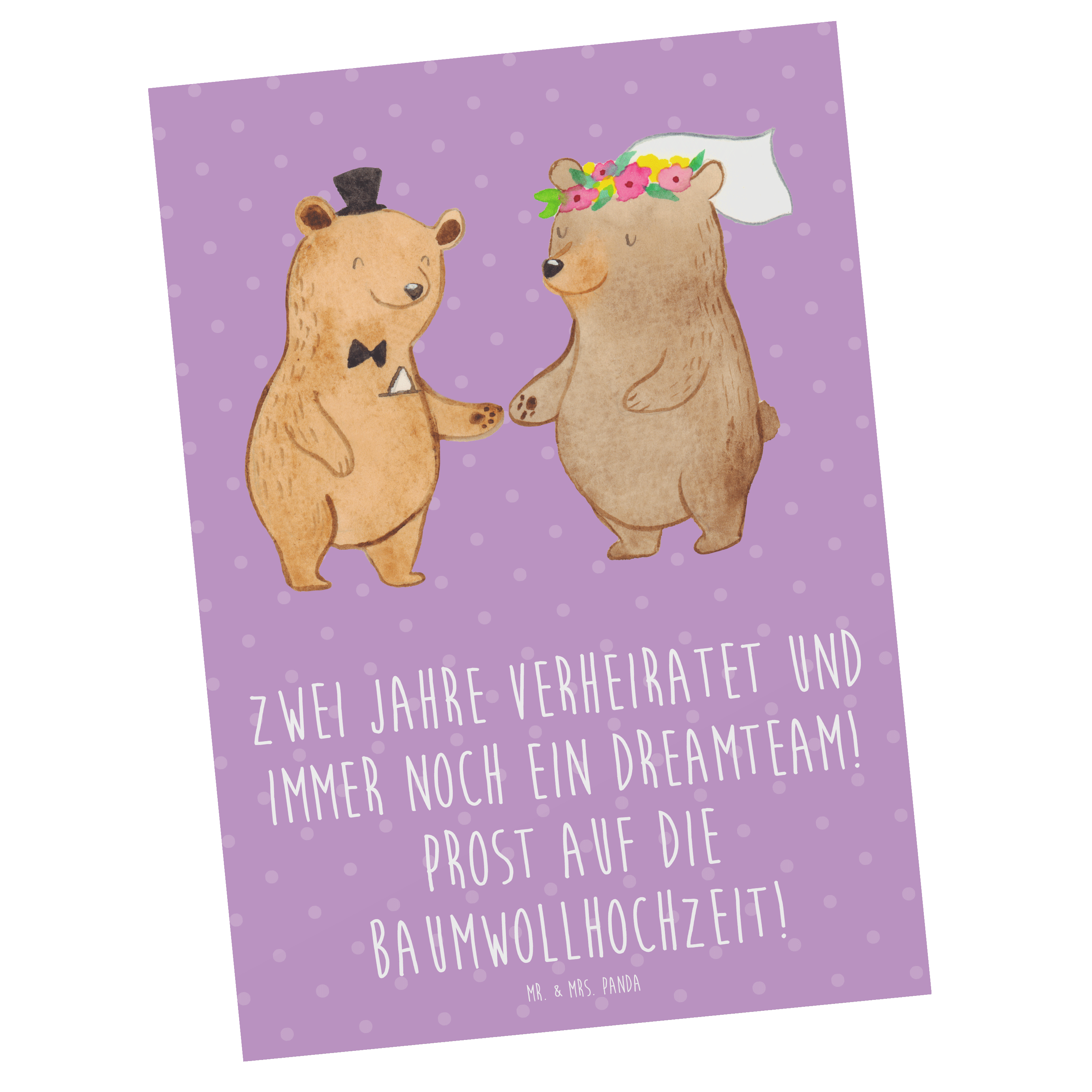 Postkarte 2. Hochzeitstag Baumwollhochzeit - Geschenk Dreamteam Trauung Feier - Bild 6 von 14