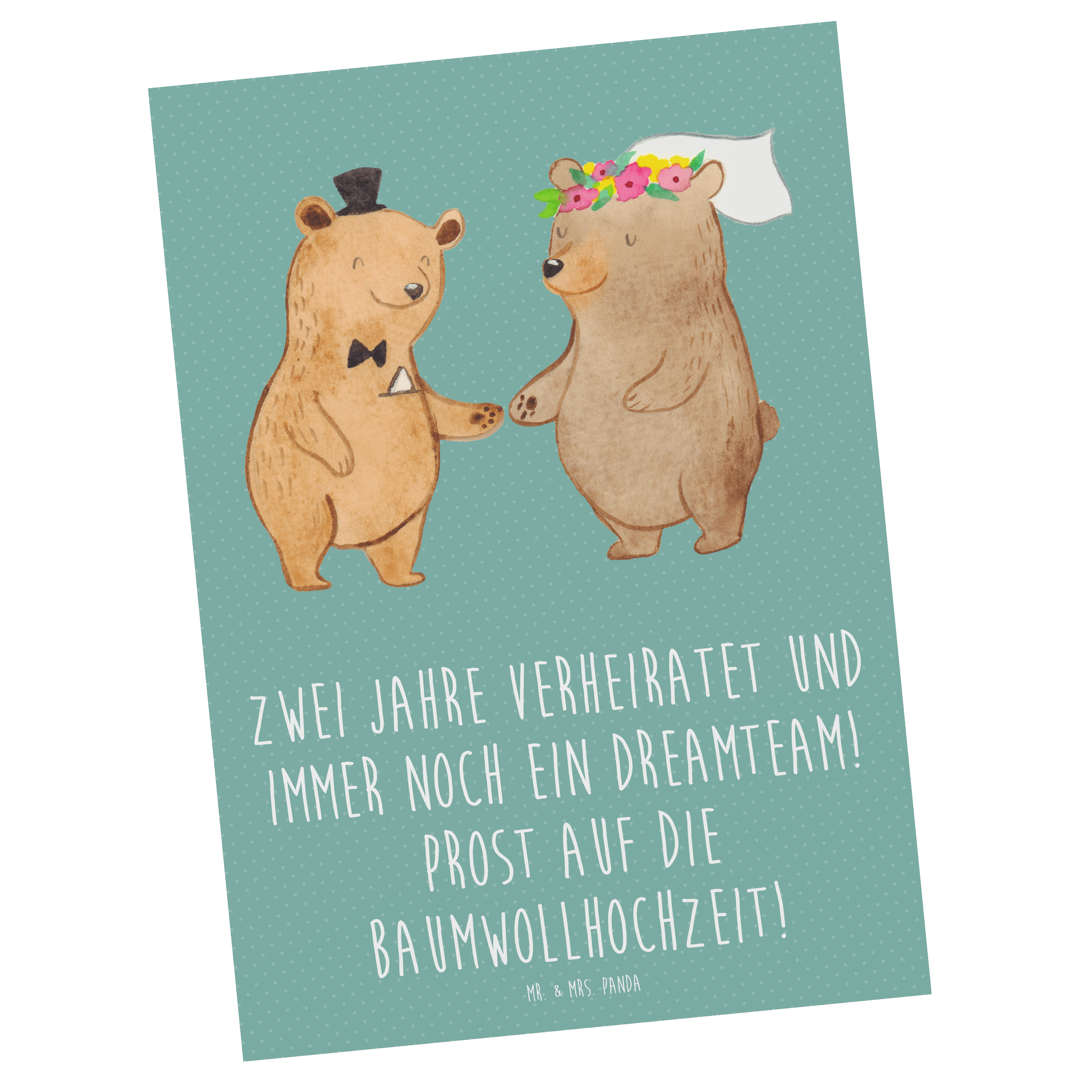 Postkarte 2. Hochzeitstag Baumwollhochzeit - Geschenk Dreamteam Trauung Feier - Bild 10 von 14