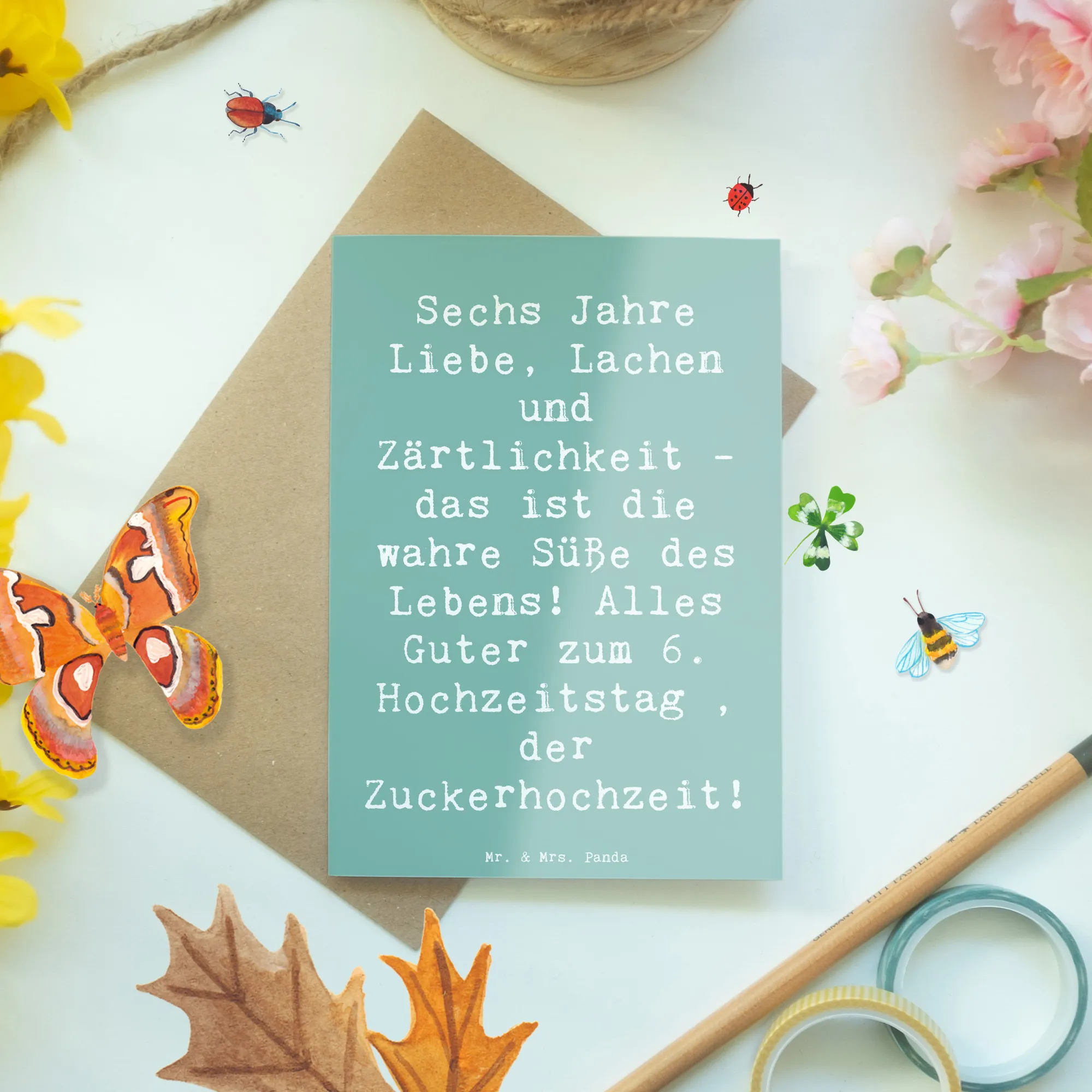 Grußkarte Spruch 6. Hochzeitstag Zuckerhochzeit