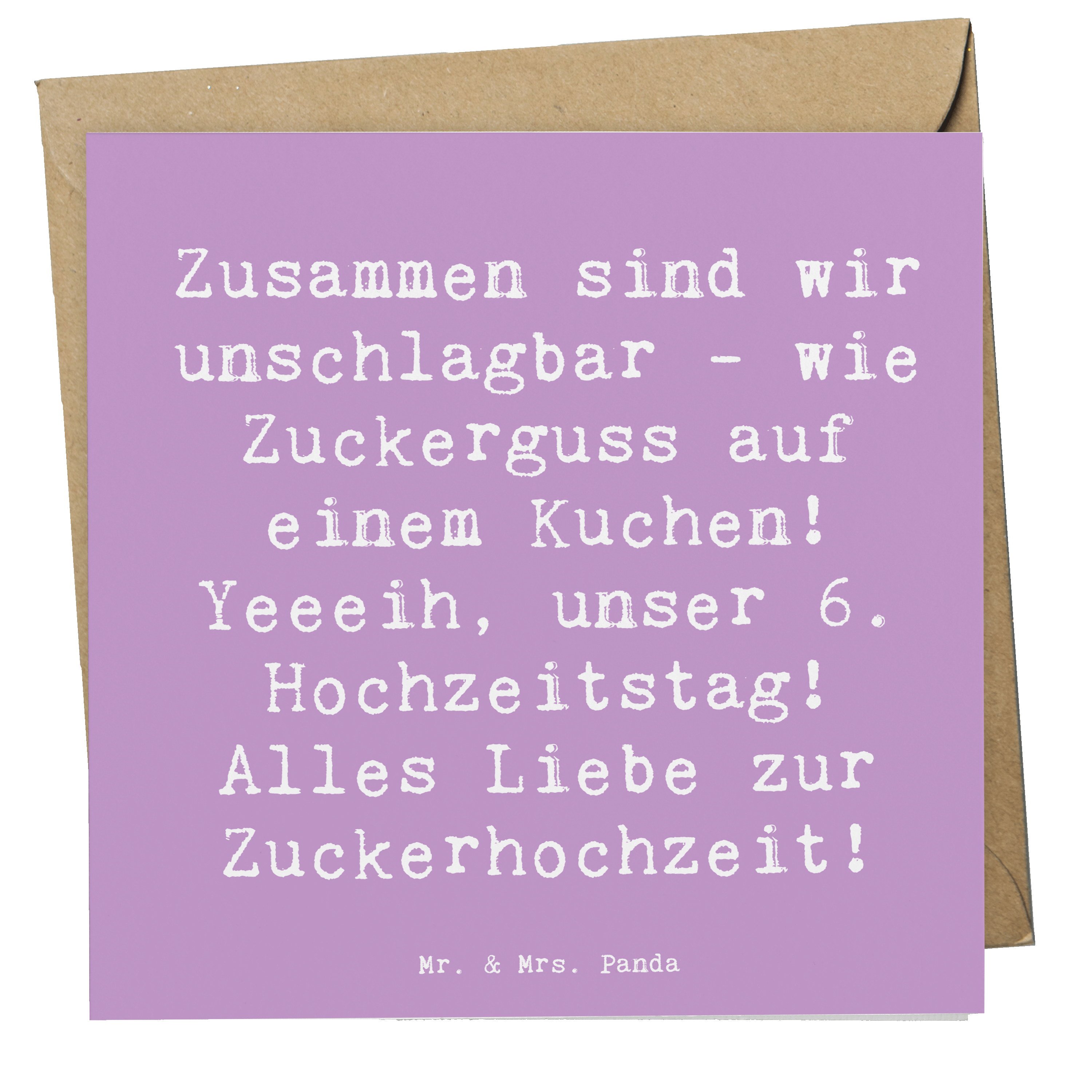 Deluxe Karte Spruch 6. Hochzeitstag Zuckerhochzeit