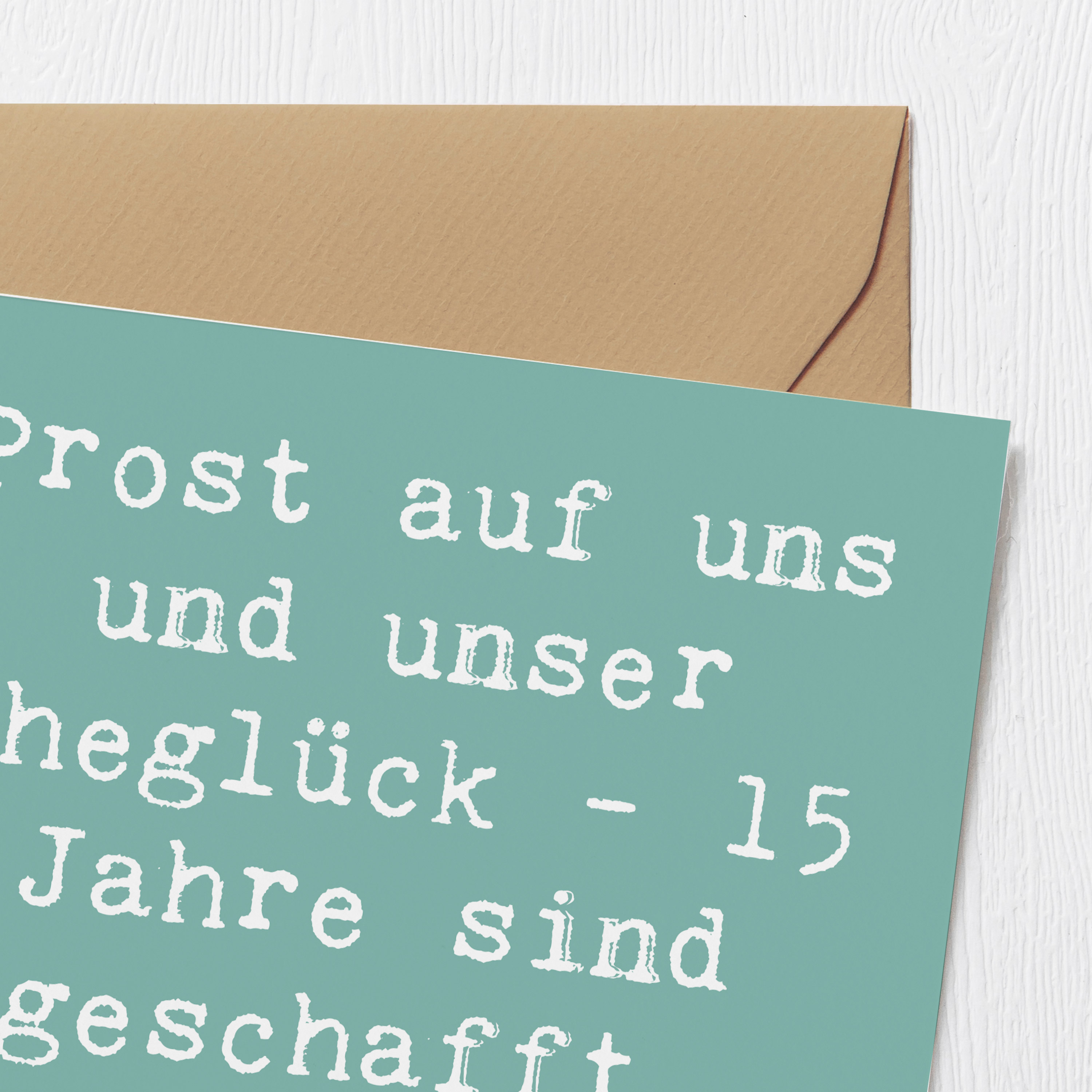 Deluxe Karte Spruch 15. Hochzeitstag Gläserne Hochzeit