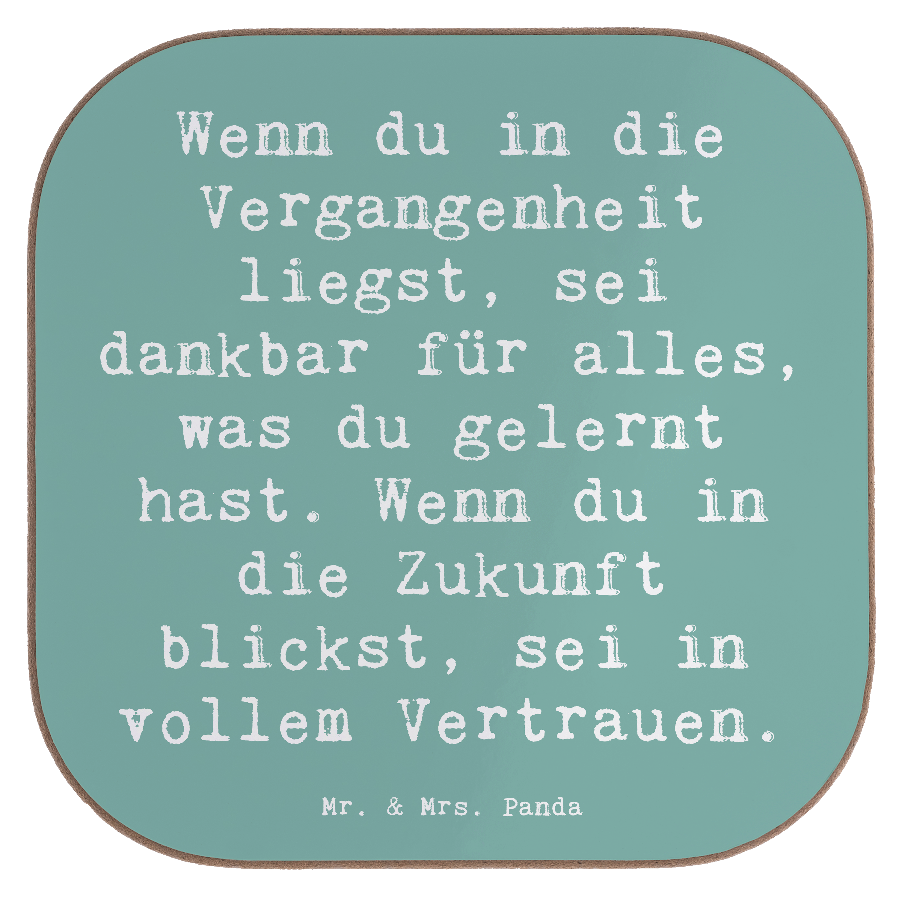 Untersetzer Spruch Freude und Vertrauen