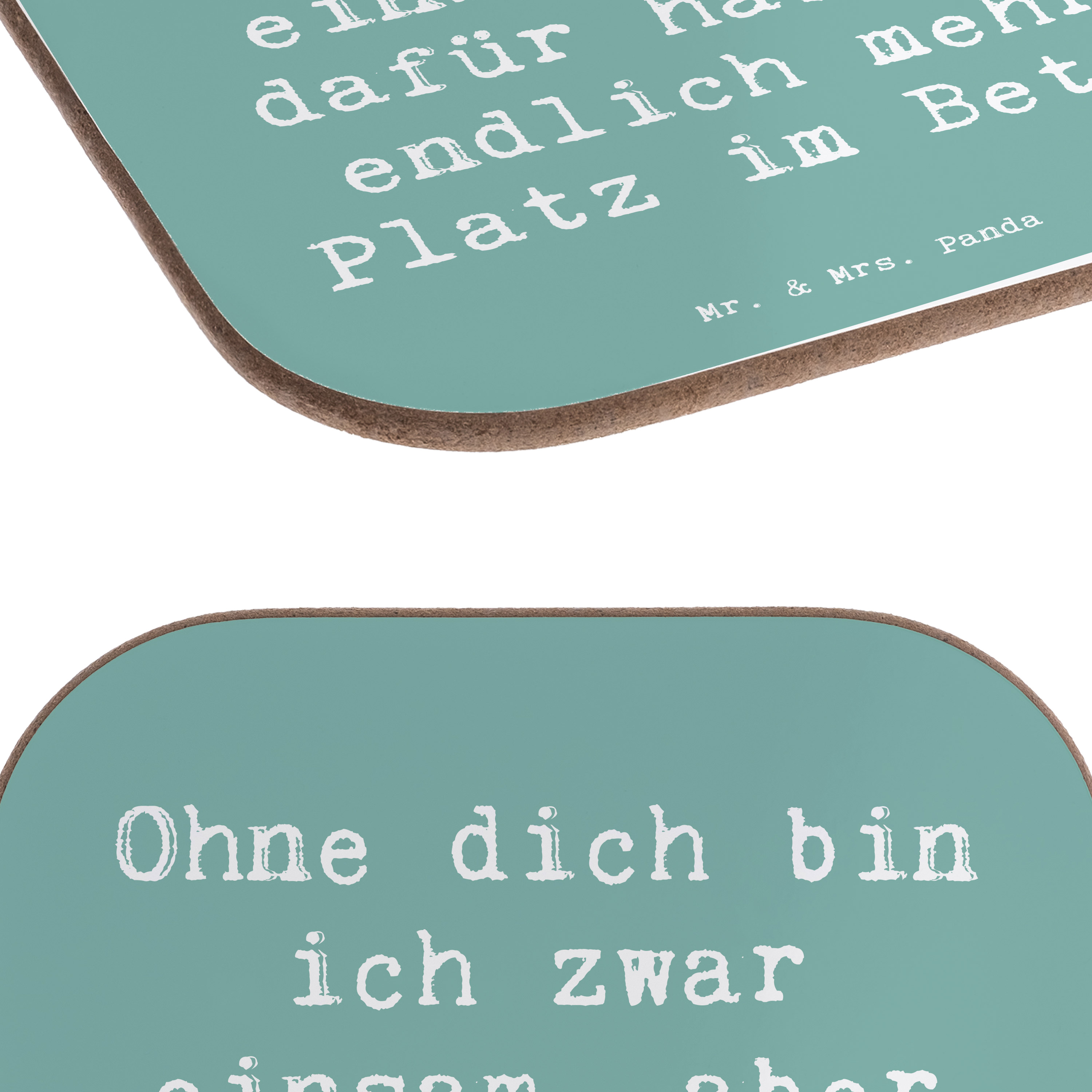 Untersetzer Spruch Liebeskummer Platz im Bett