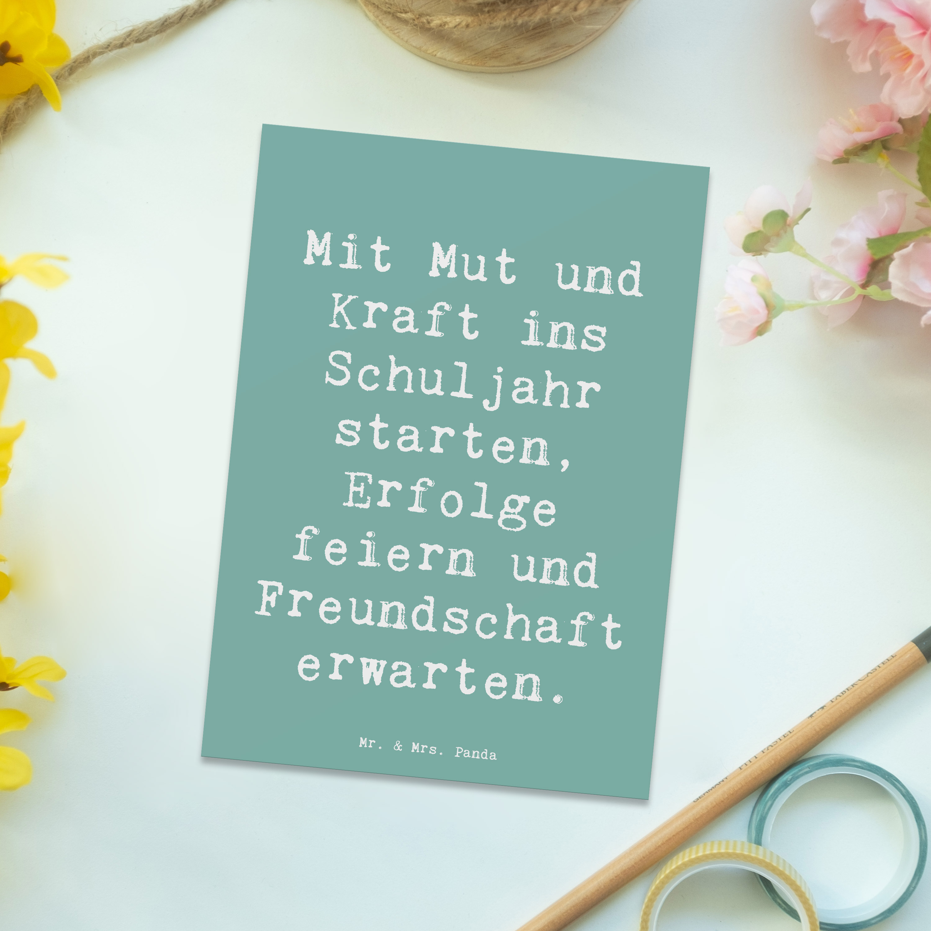 Postkarte Spruch Mutiger Schulanfang